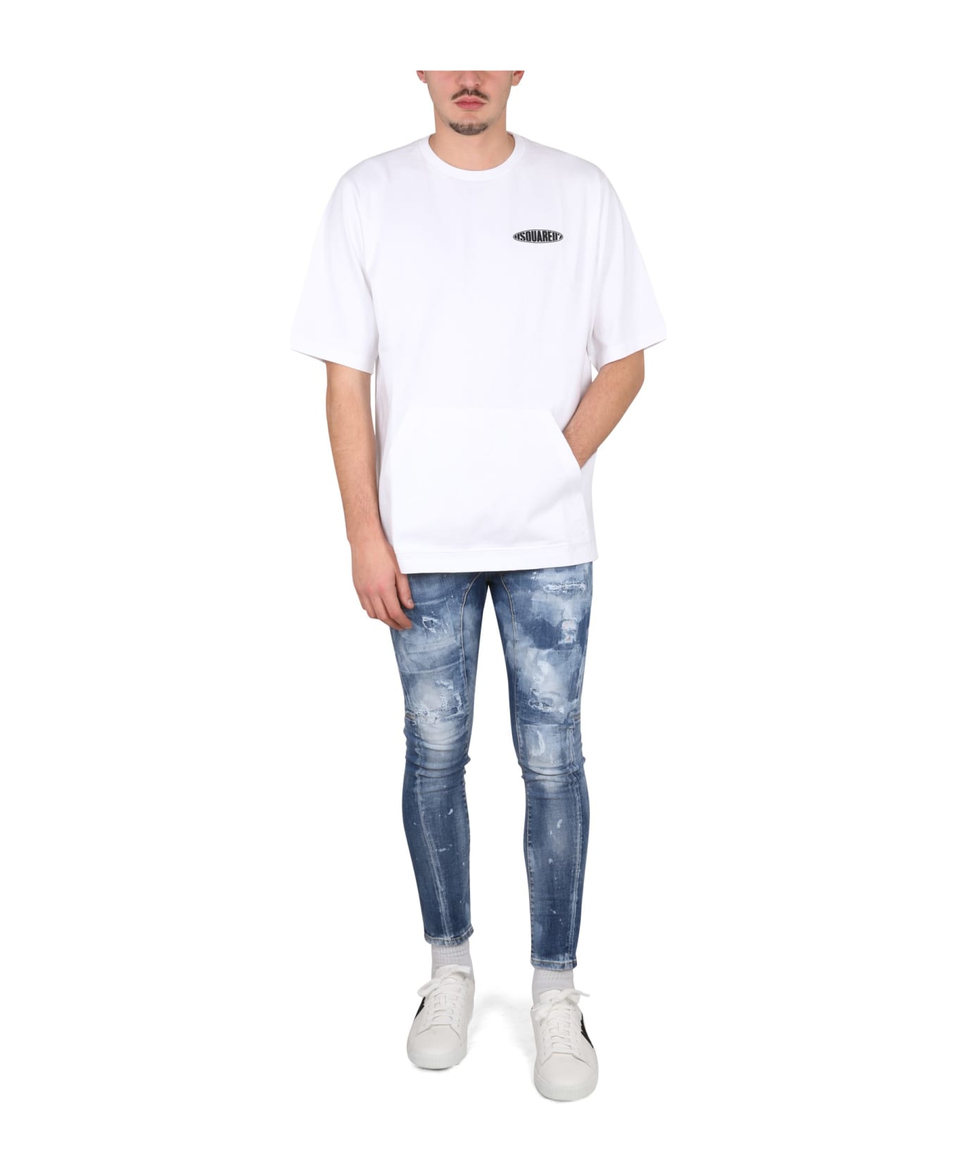 Dsquared2 Surf Board Skater T-shirt - BIANCO