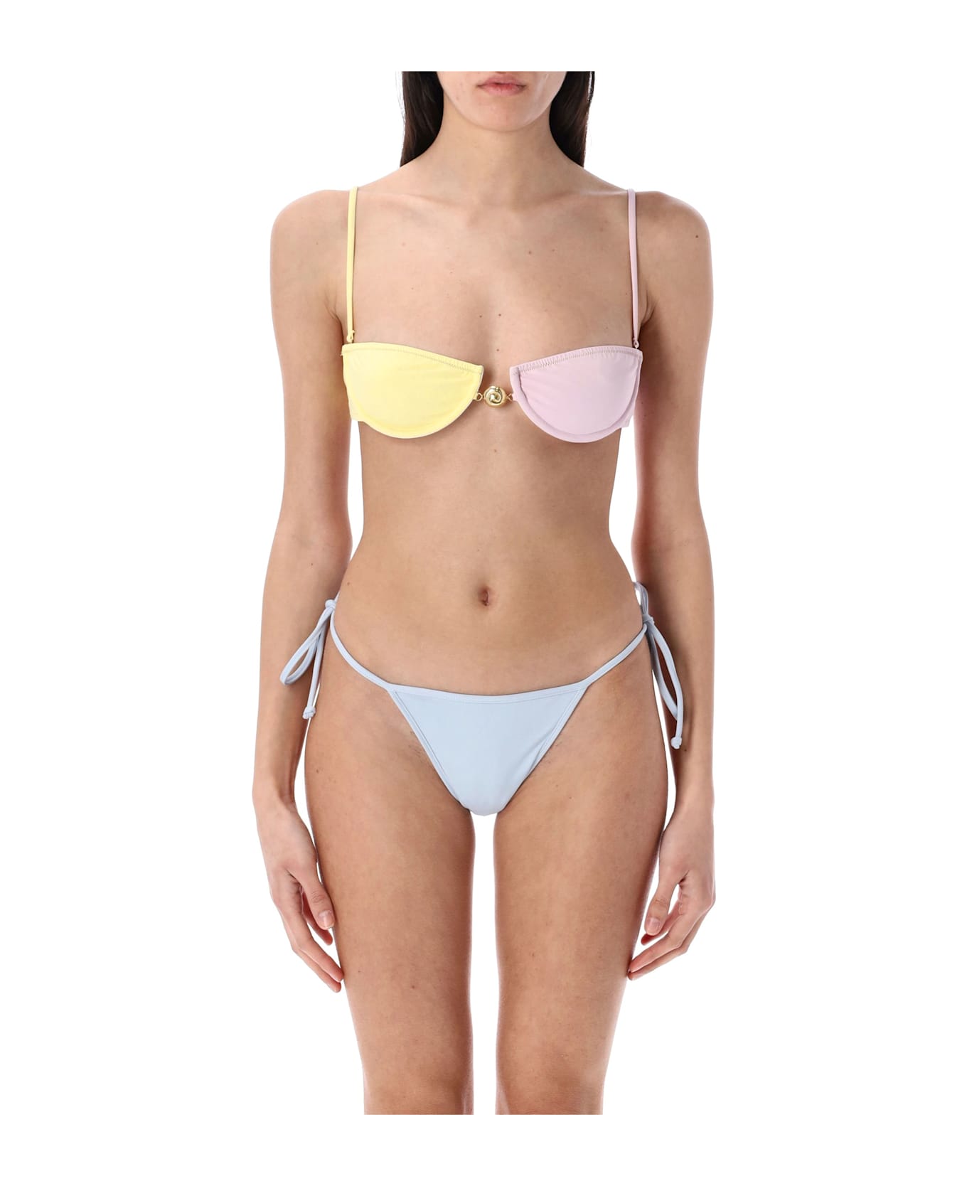 Reina Olga Hammond Bikini Top - PASTE L YELLOW PINK