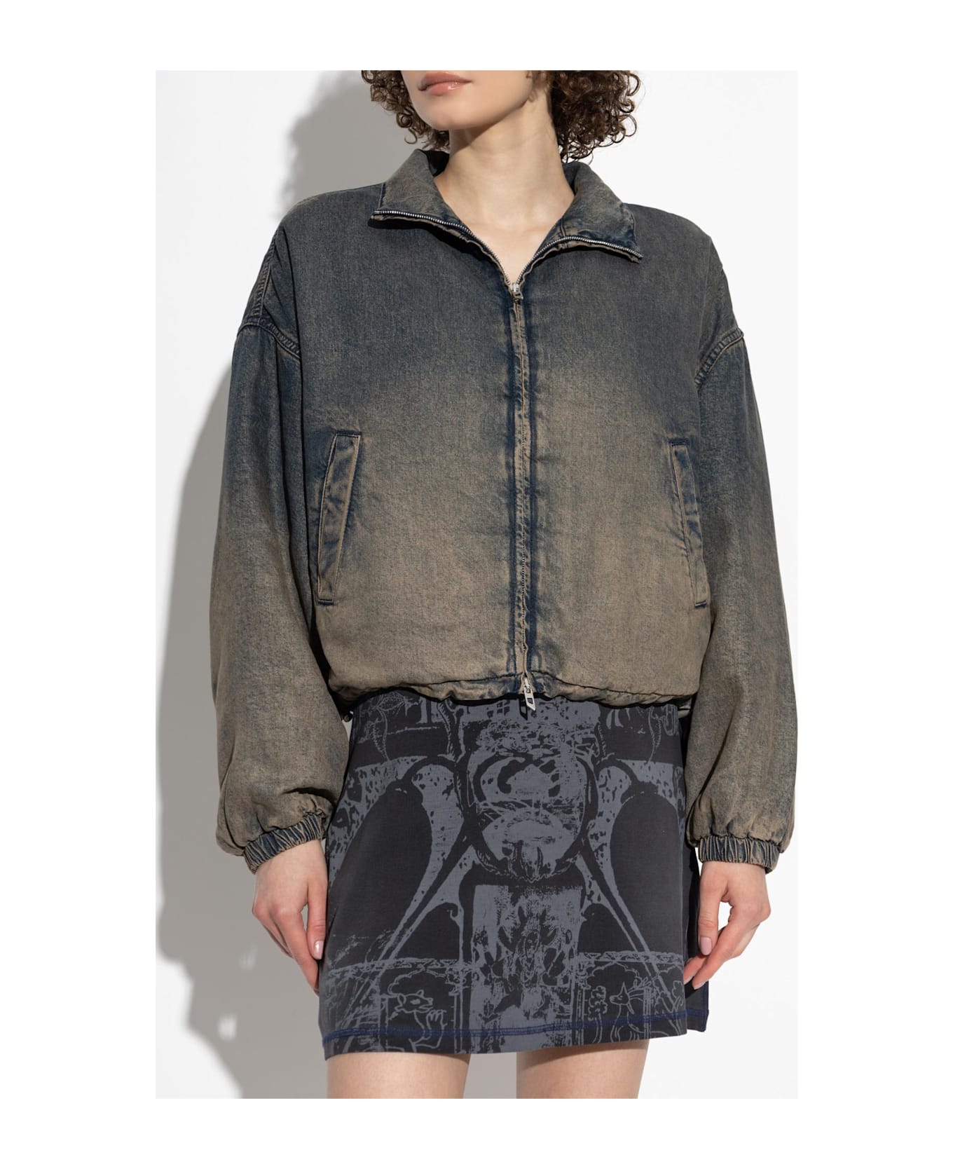 Diesel Denim Jacket `de-flower-s` - White Cotton