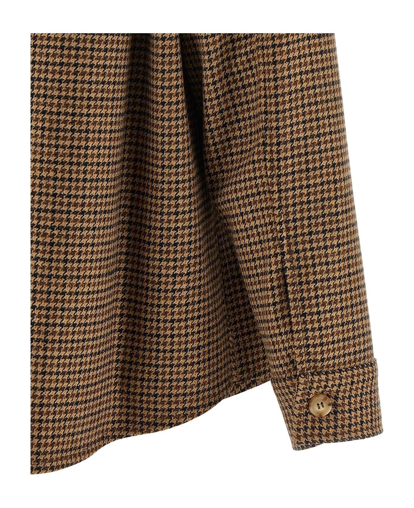 Saint Laurent Houndstooth Overshirt - Brown
