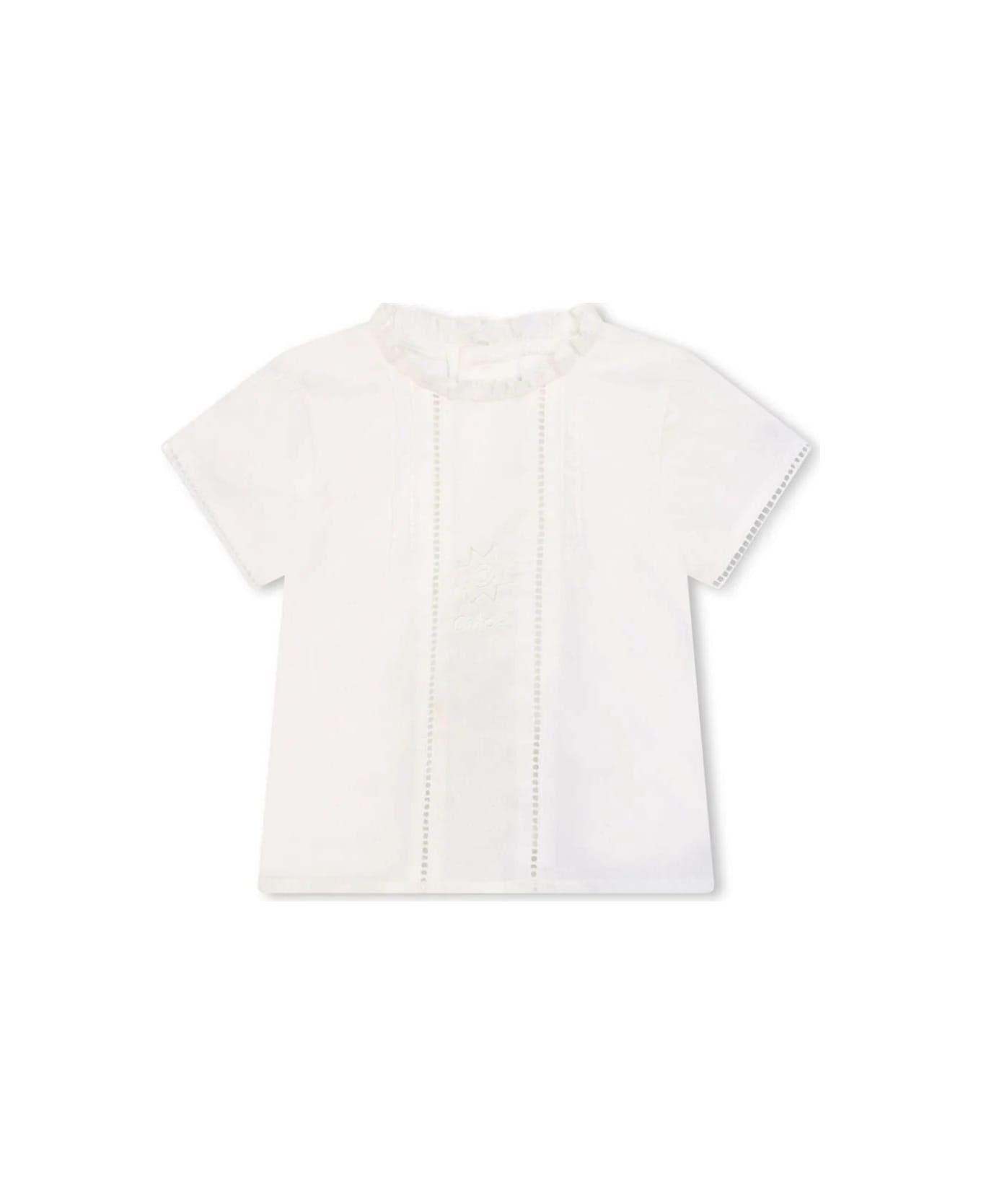 Chloé Blouse And Shorts Set - White ボディスーツ＆セットアップ