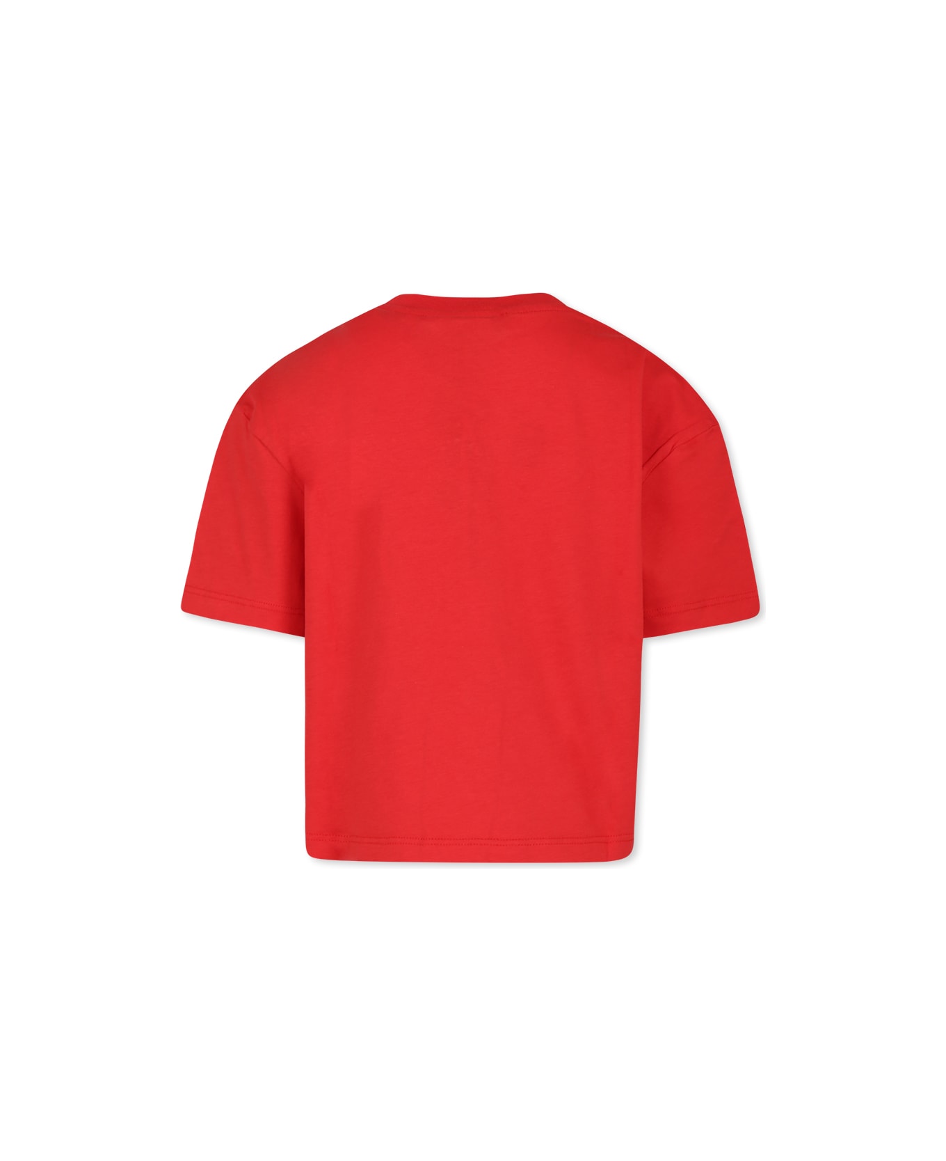 MSGM Red T-shirt For Girl With Logo - Red