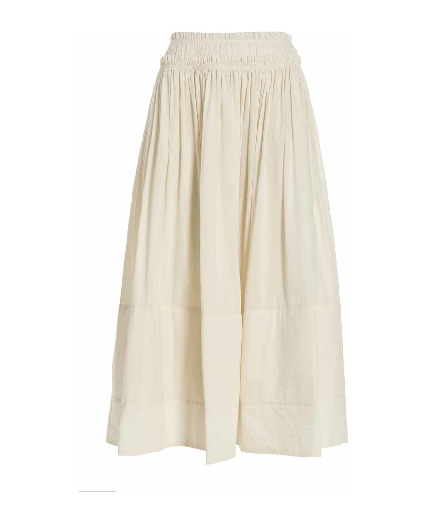 Tory Burch 'rouched Waist' Skirt - White