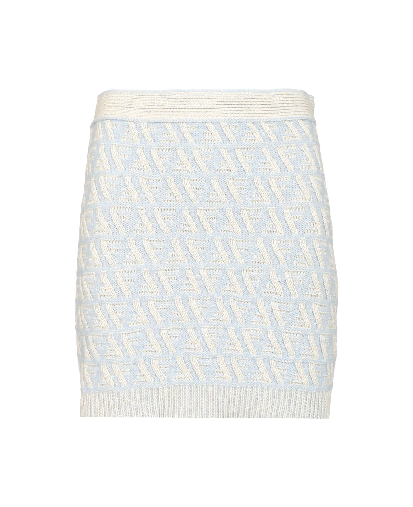 Fendi Wool And Cashmere Mini Skirt - Light blue