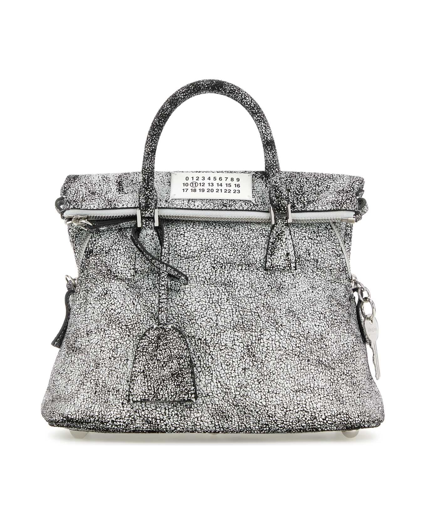 Maison Margiela Two-tone Leather Mini 5ac Loved To Death Handbag - WHITE-BLACK