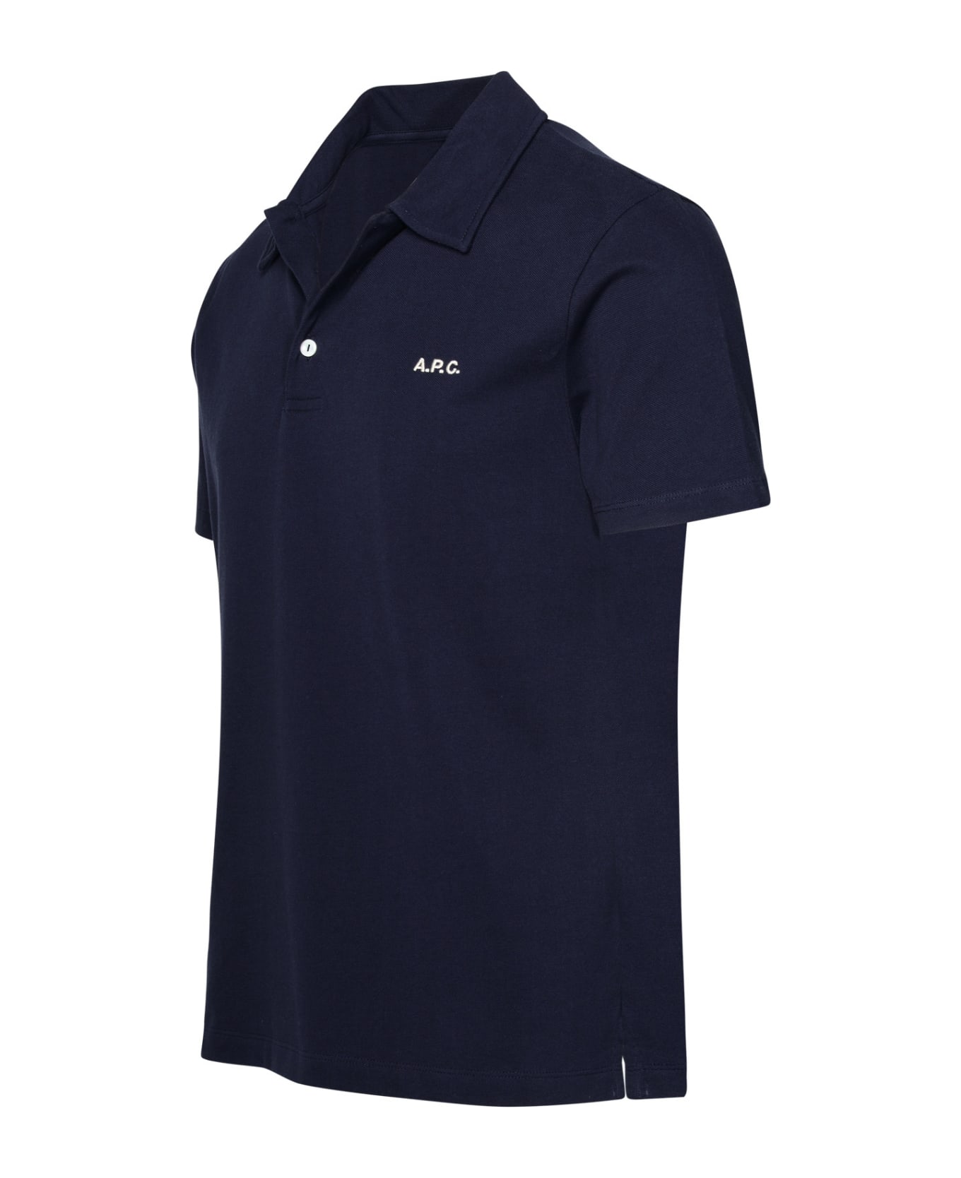 A.P.C. Polo Shirt In Blue Cotton - Navy