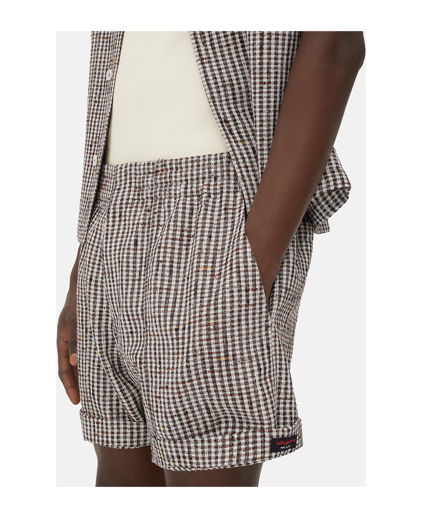 Bottega Veneta Checked Shorts - Brown