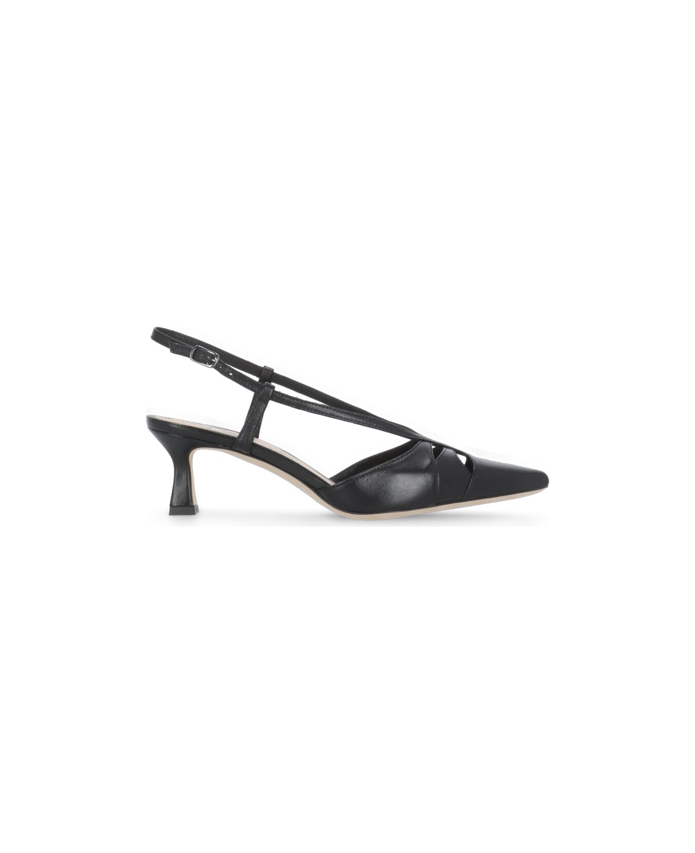Julie Dee Leather Slingback - Black