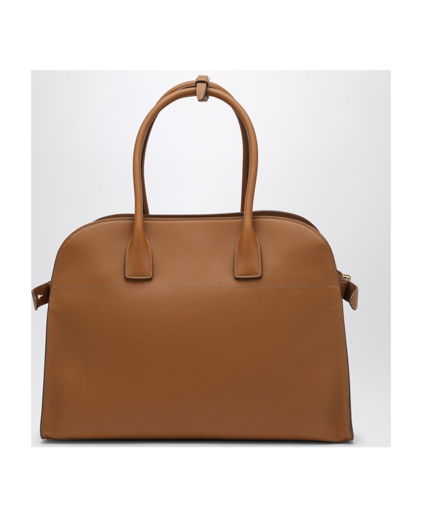 Prada Large Caramel-coloured Leather Shopping Bag With Buckles