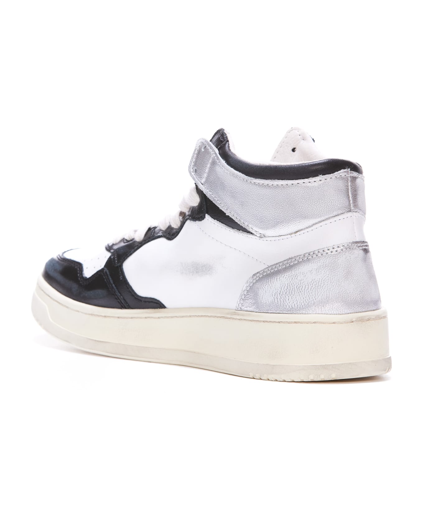 Autry Vintage Medalist Mid Sneakers - White, black, silver スニーカー