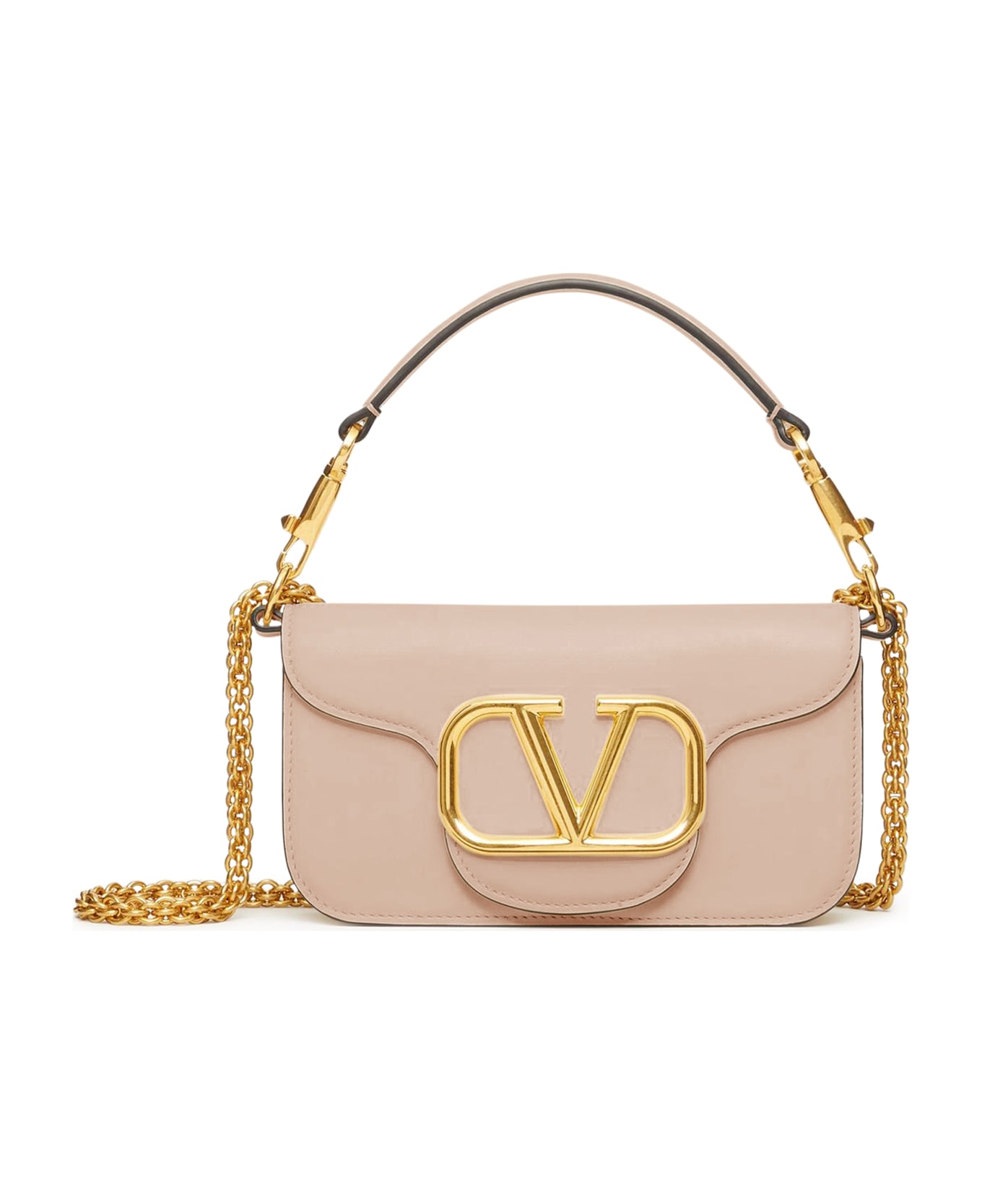 Valentino Garavani Locò Small Shoulder Bag In Calfskin - Pink & Purple