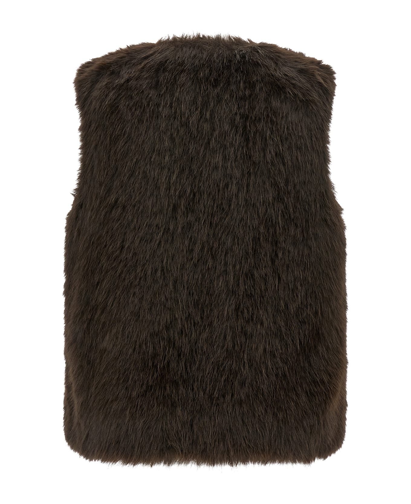 TwinSet Fur Vest - BROWN
