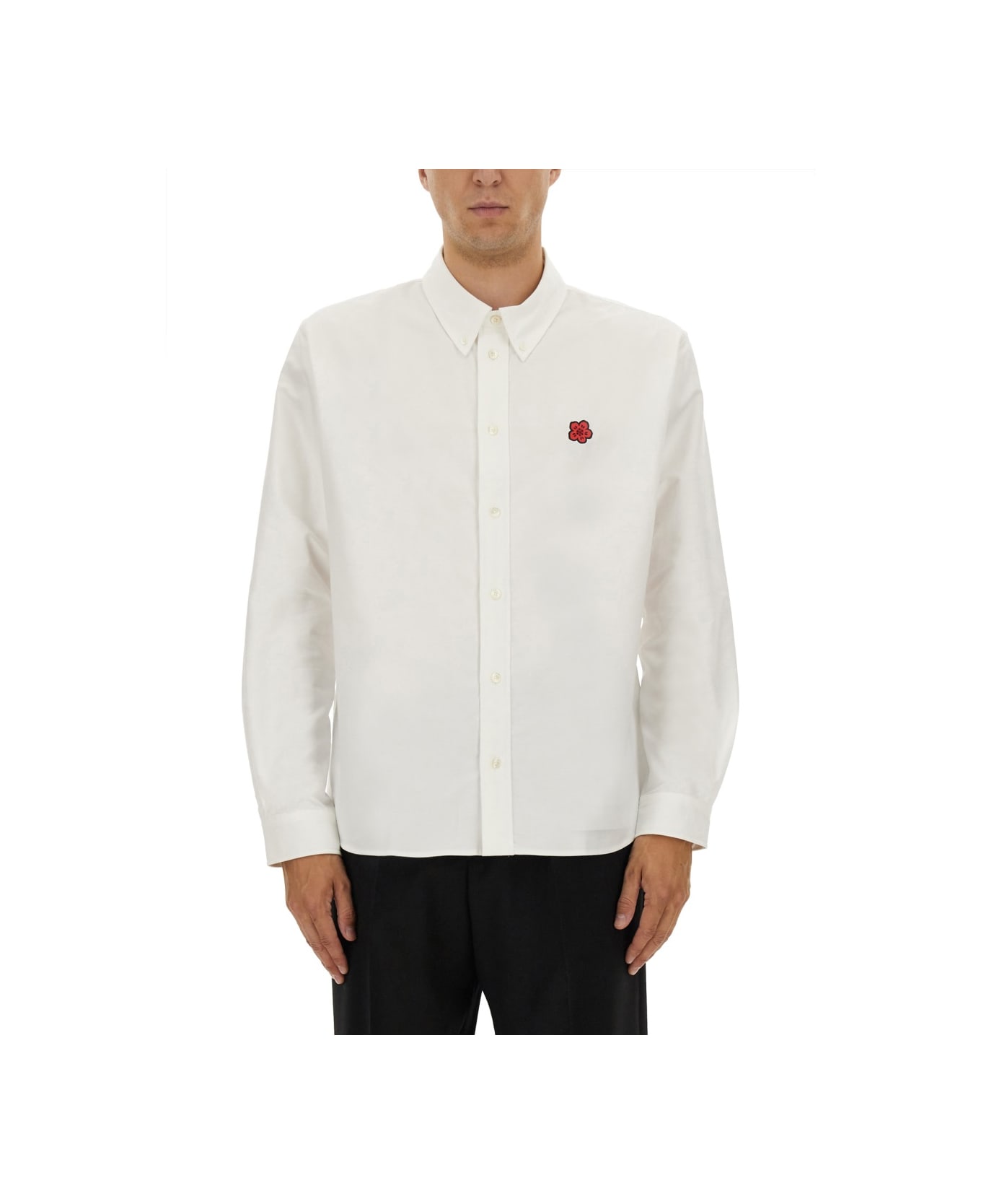 Kenzo Shirt With "boke Flower" Embroidery - WHITE