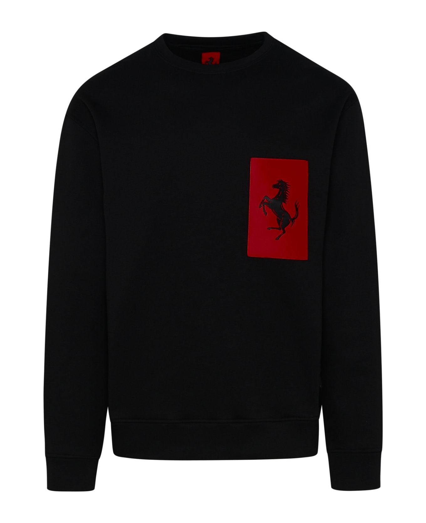 Ferrari Black Cotton Sweatshirt - Black フリース