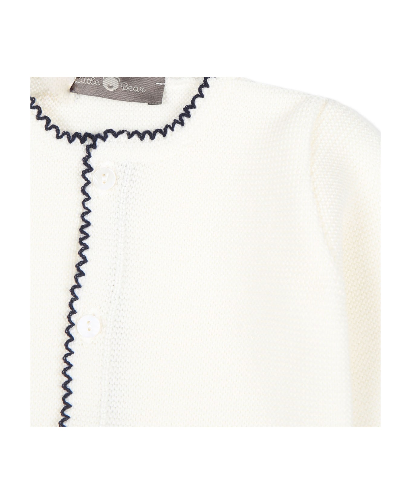 Little Bear White Cardigan For Babykids - White