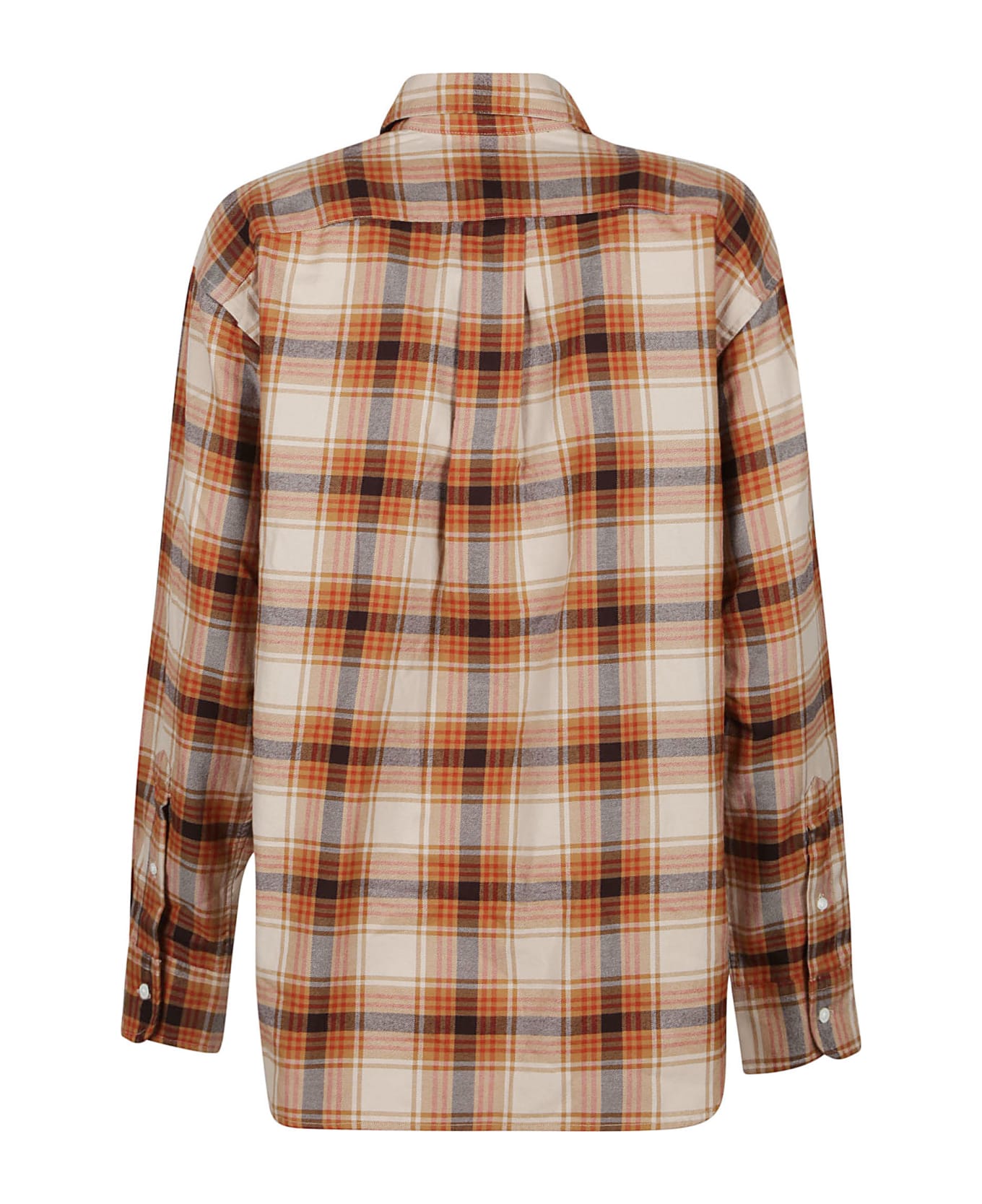 Ralph Lauren Long Sleeve Button Front Shirt - Tan Multi Plaid