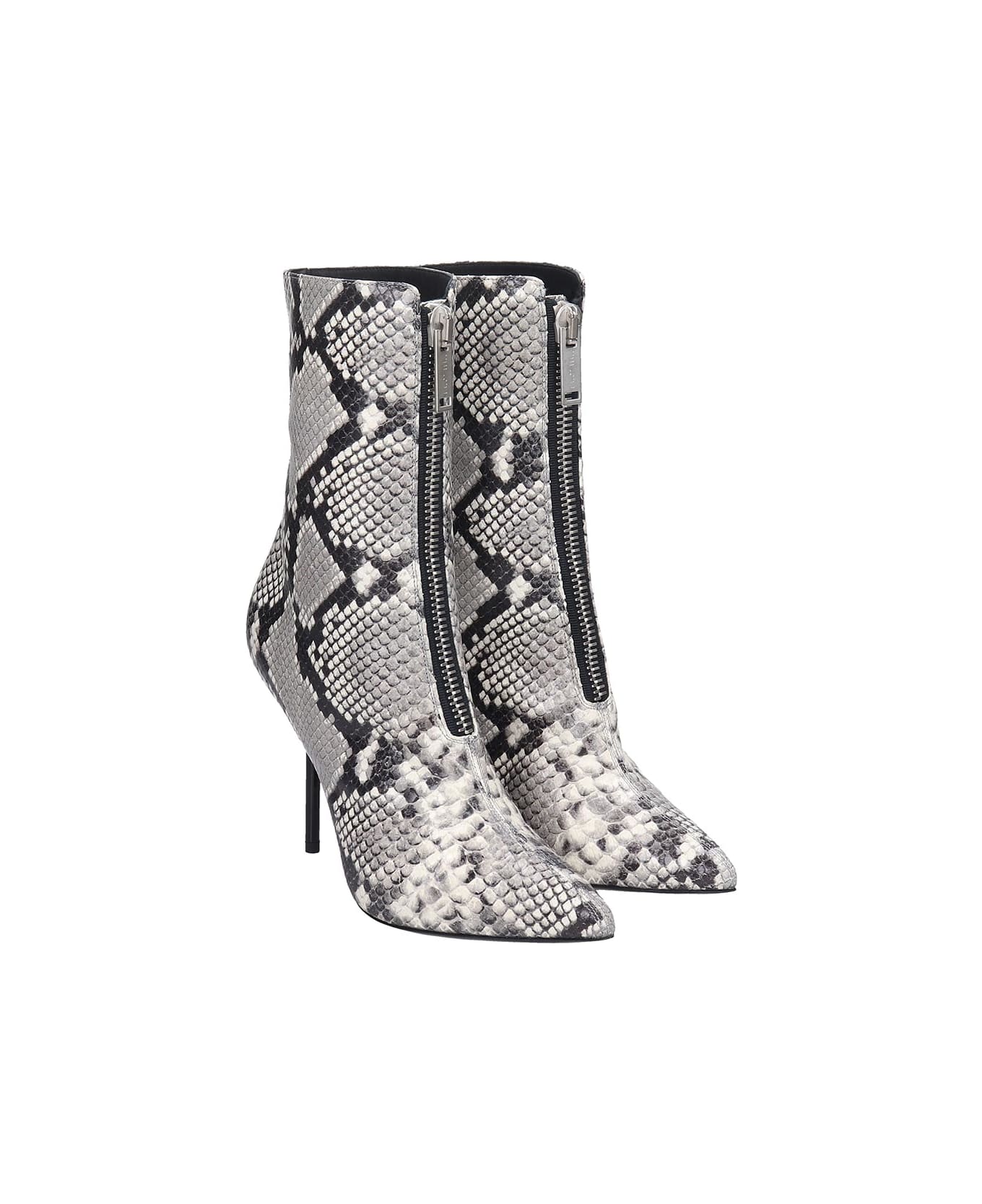Ben Taverniti Unravel Project High Heels Ankle Boots In Animalier Leather - Animalier
