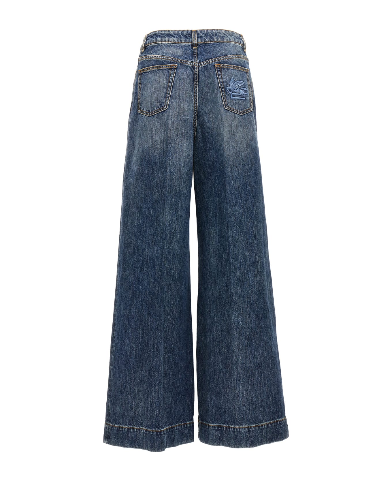 Etro Logo Embroidery Jeans - Blue