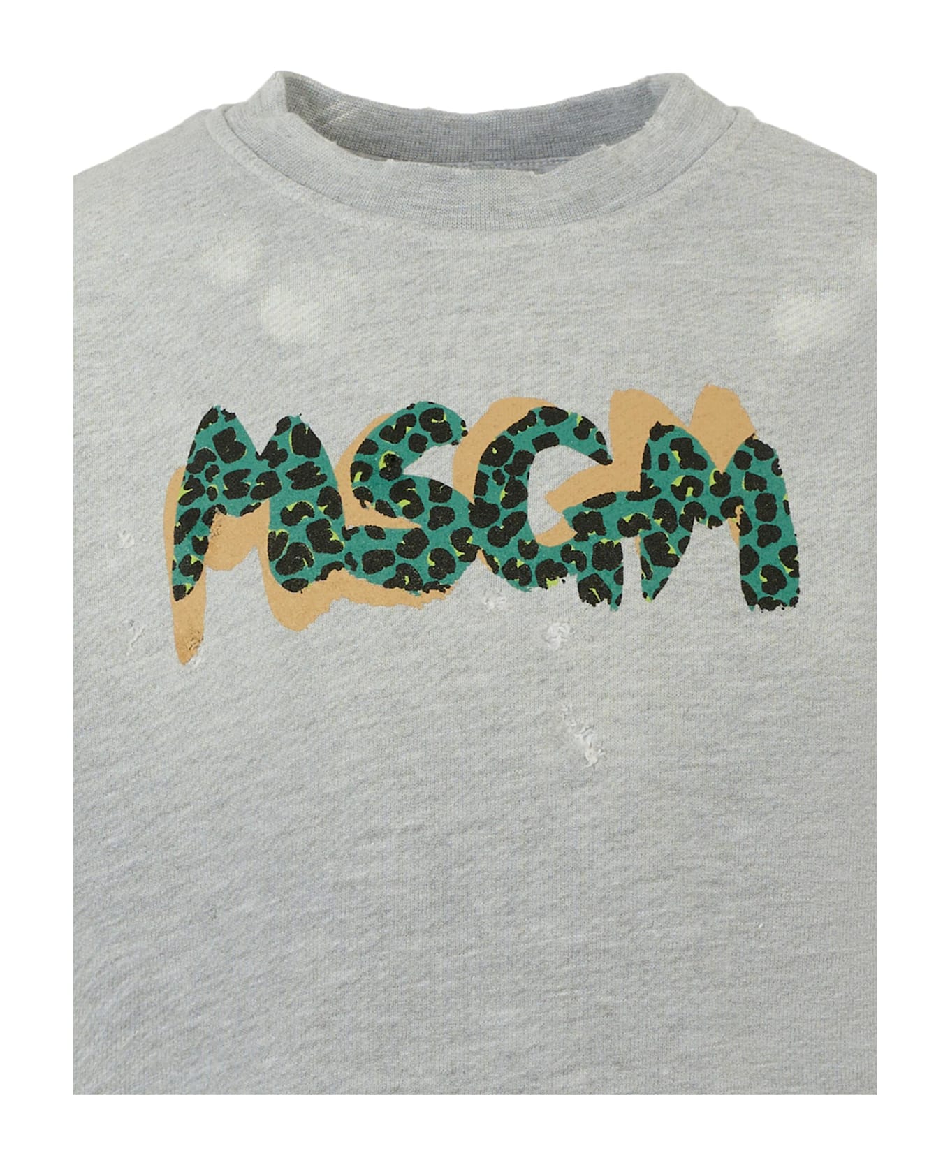 MSGM Grey Sweatshirt For Boy With Writing - Grey