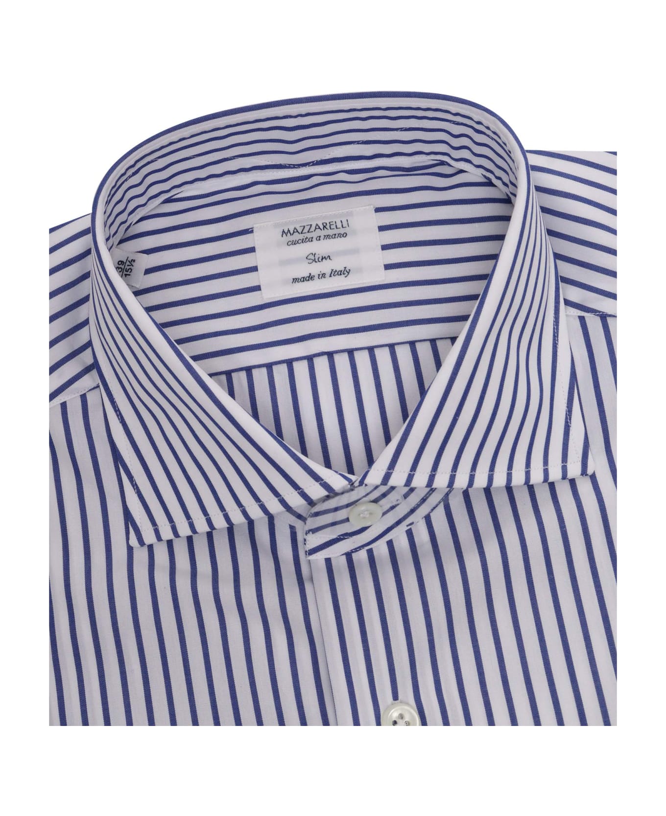 Mazzarelli Blue Striped Shirt - WHITE シャツ