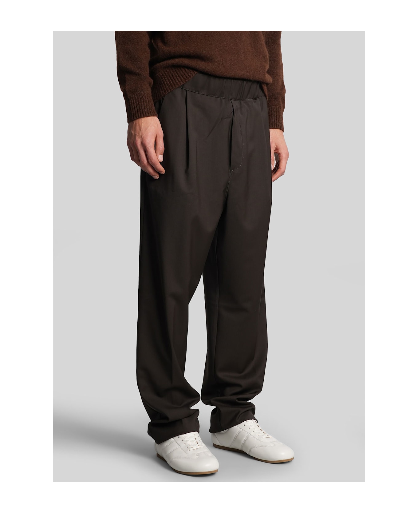 Laneus Pants In Brown Wool - brown