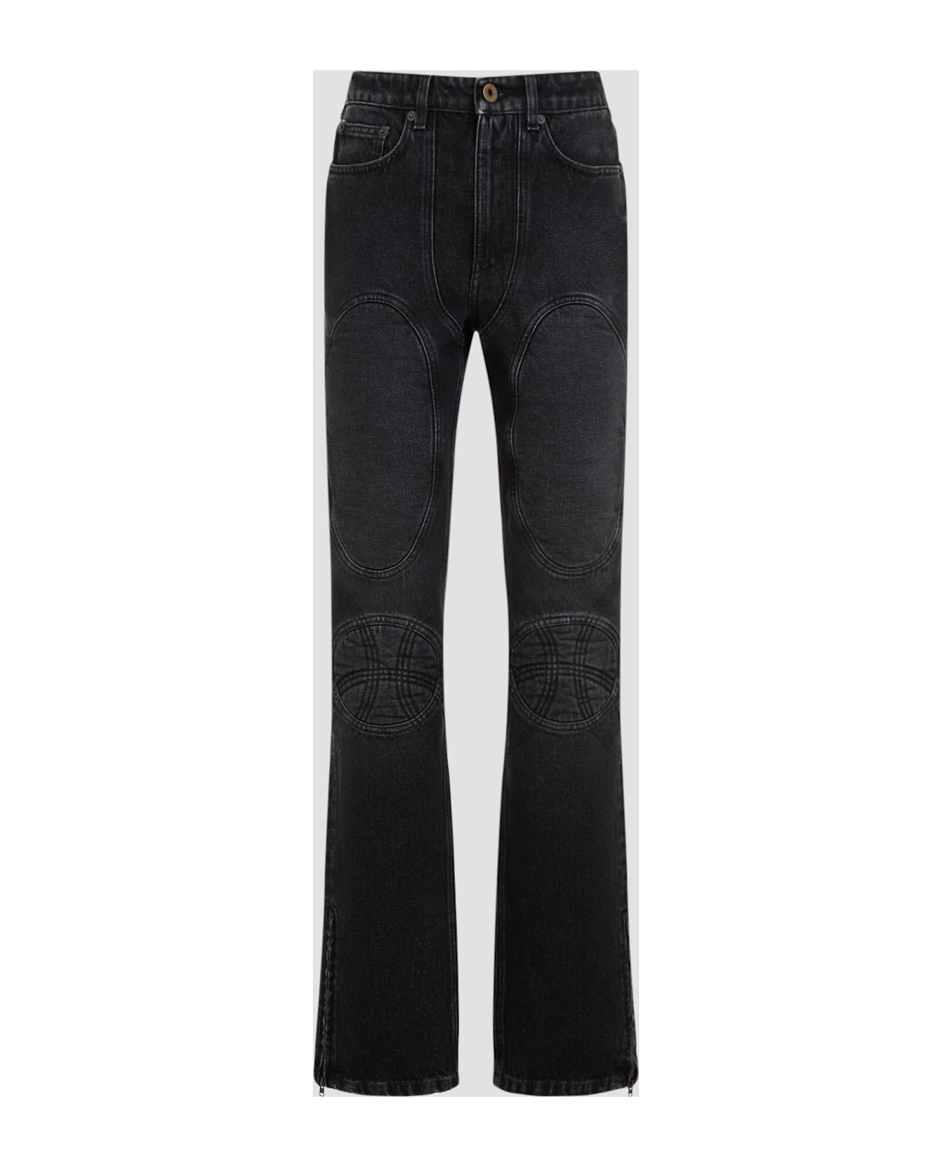 Jean Paul Gaultier Denim Jeans With Lacing And Knee Bonding Detail - Vintageblack