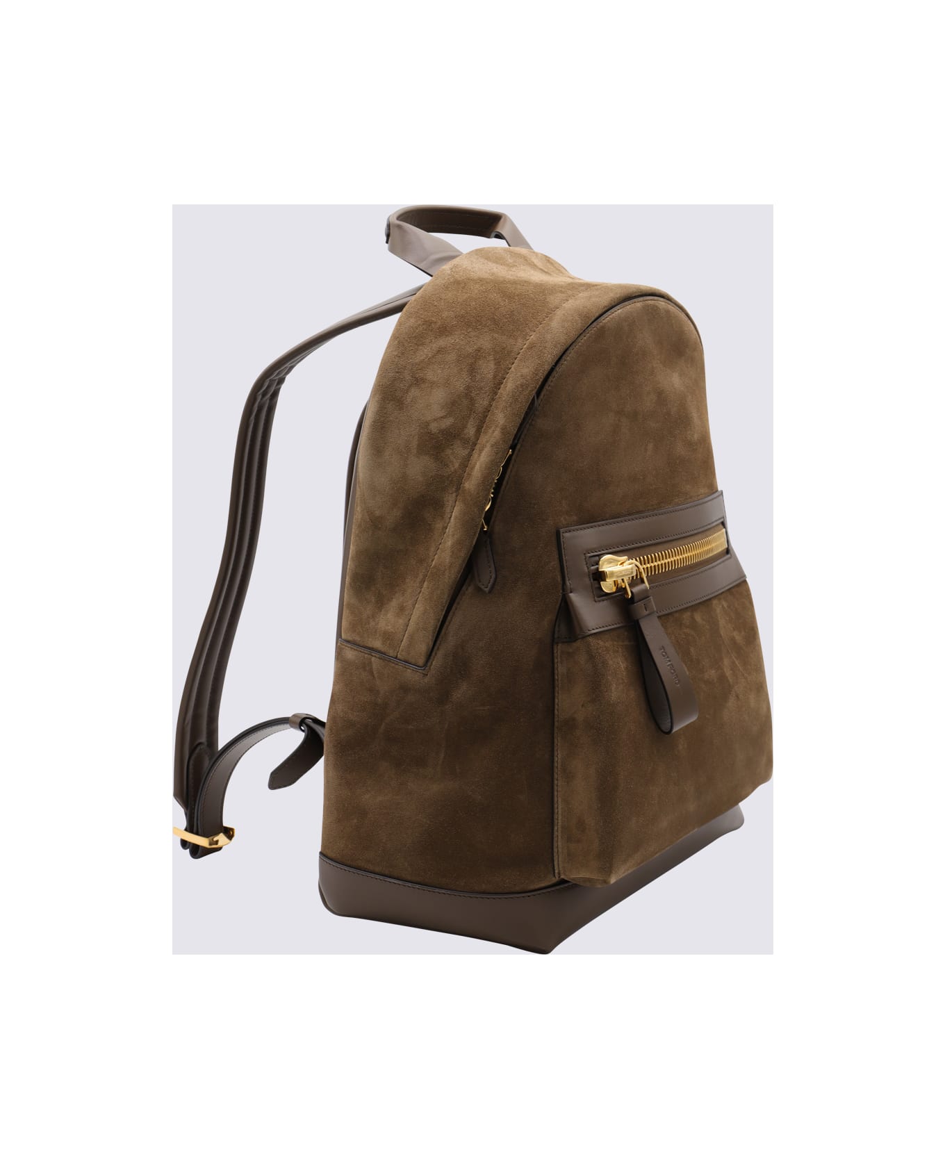 Tom Ford Brown Leather Backpack - NUT