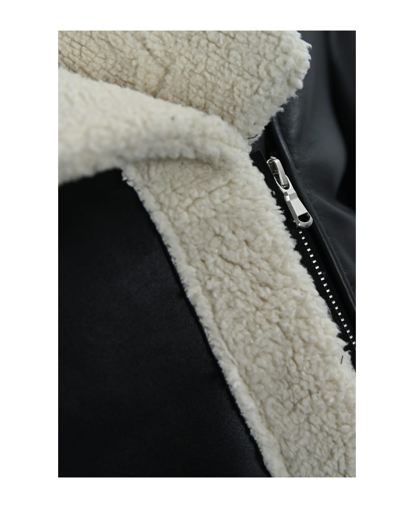 D'Amico Megan Leather Jacket - Nero/bianco