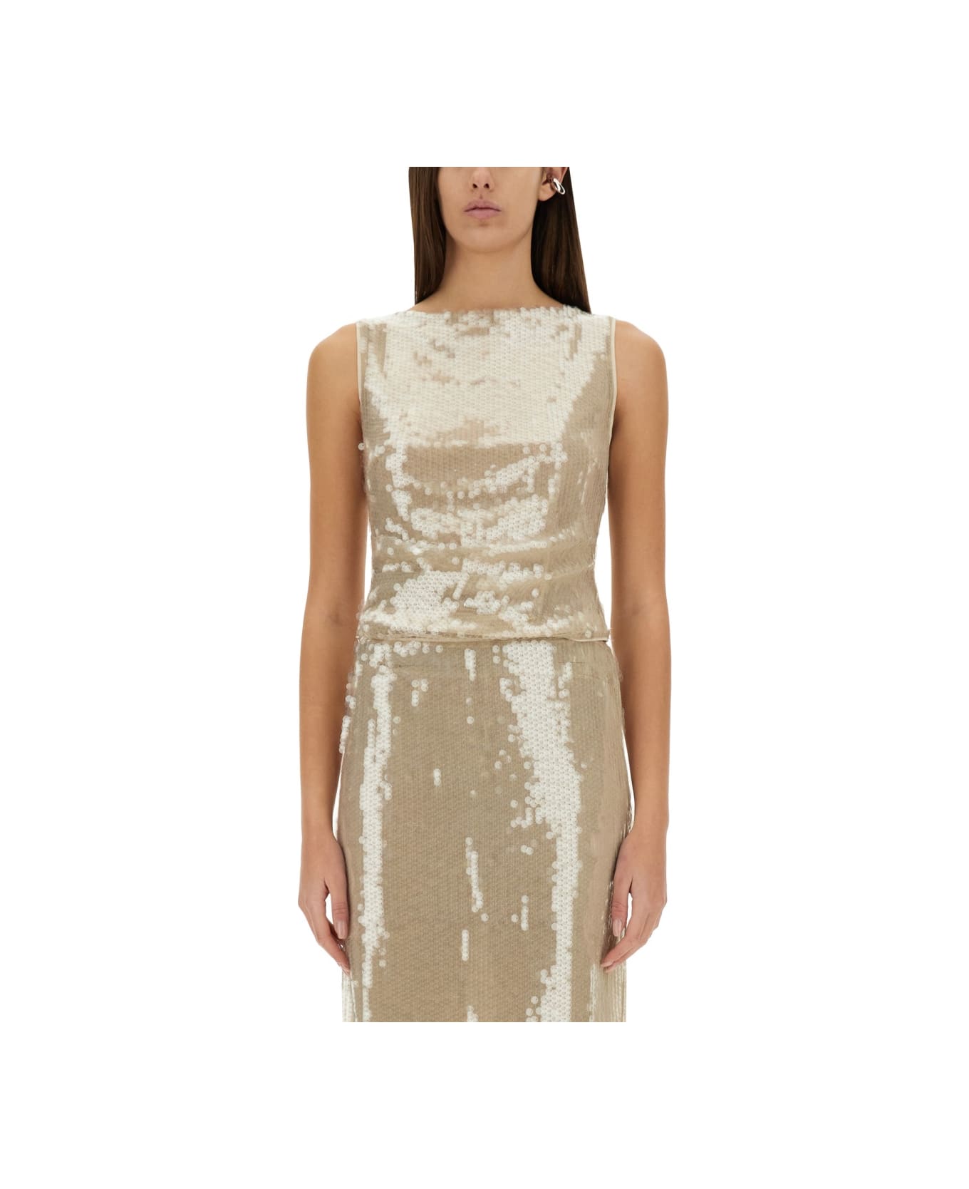 STAUD Top "eton" - BEIGE