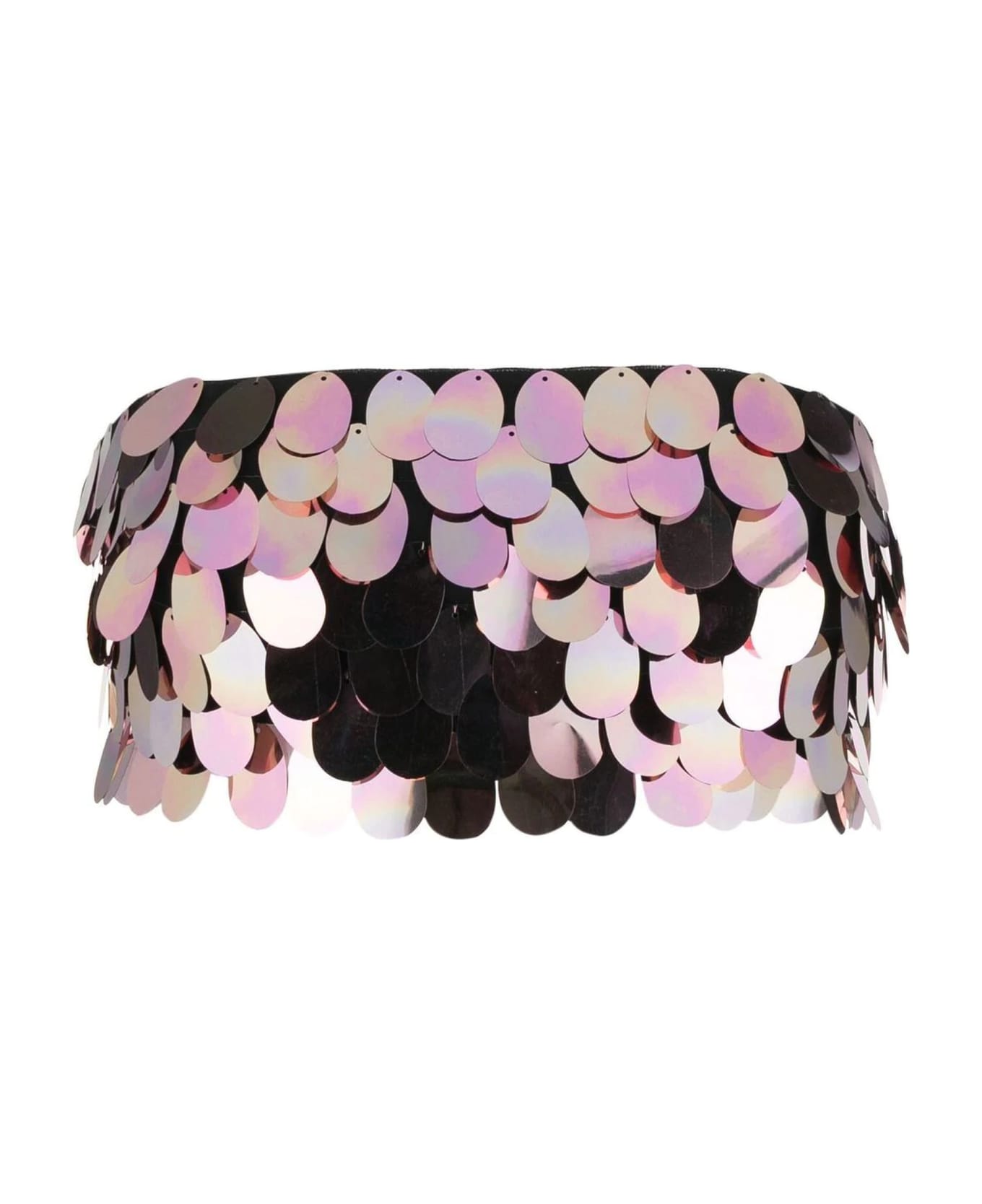 NEW ARRIVALS Lilac Sirena Sequin-embellished Crop Top - Pink