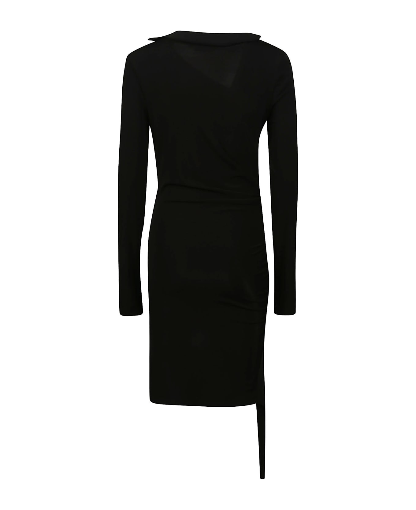 Off-White Vi-crepe Draped Mini Dress - Black No Color ワンピース＆ドレス