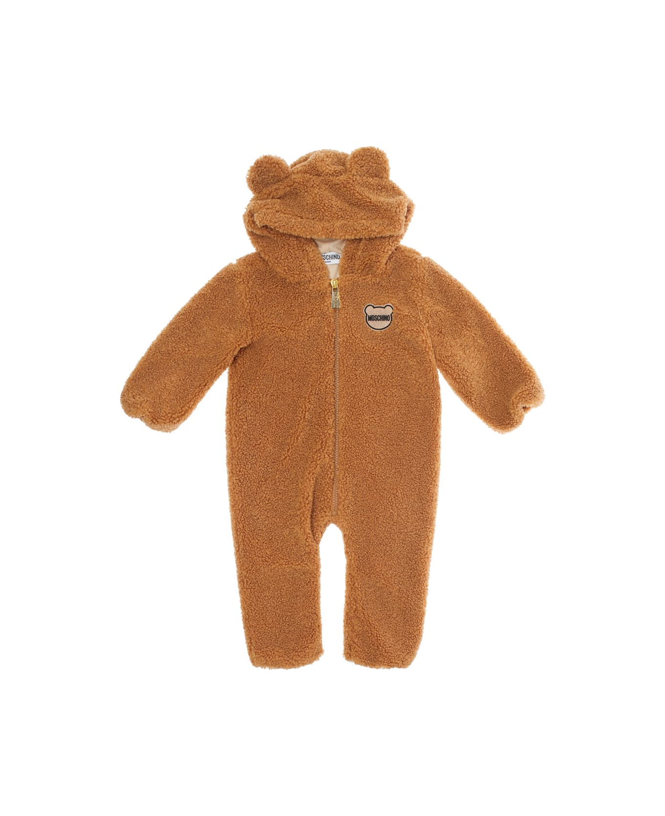 Moschino Brown Teddy Bear Onesie In Teddy Baby - Brown