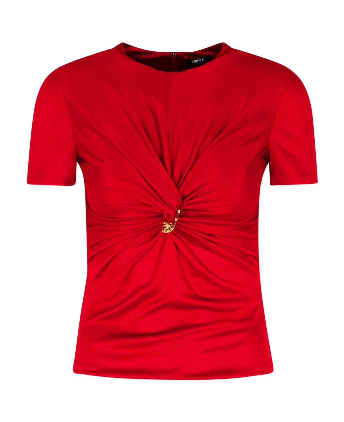 Versace 
medusa
 Red Viscose T-shirt - RED