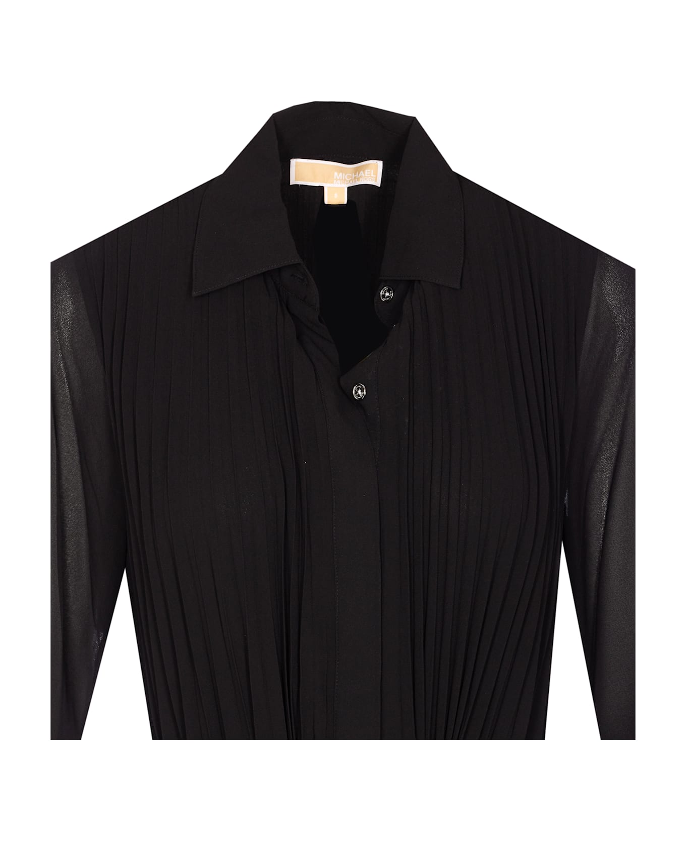 MICHAEL Michael Kors Pleated Shirt Dress - Black