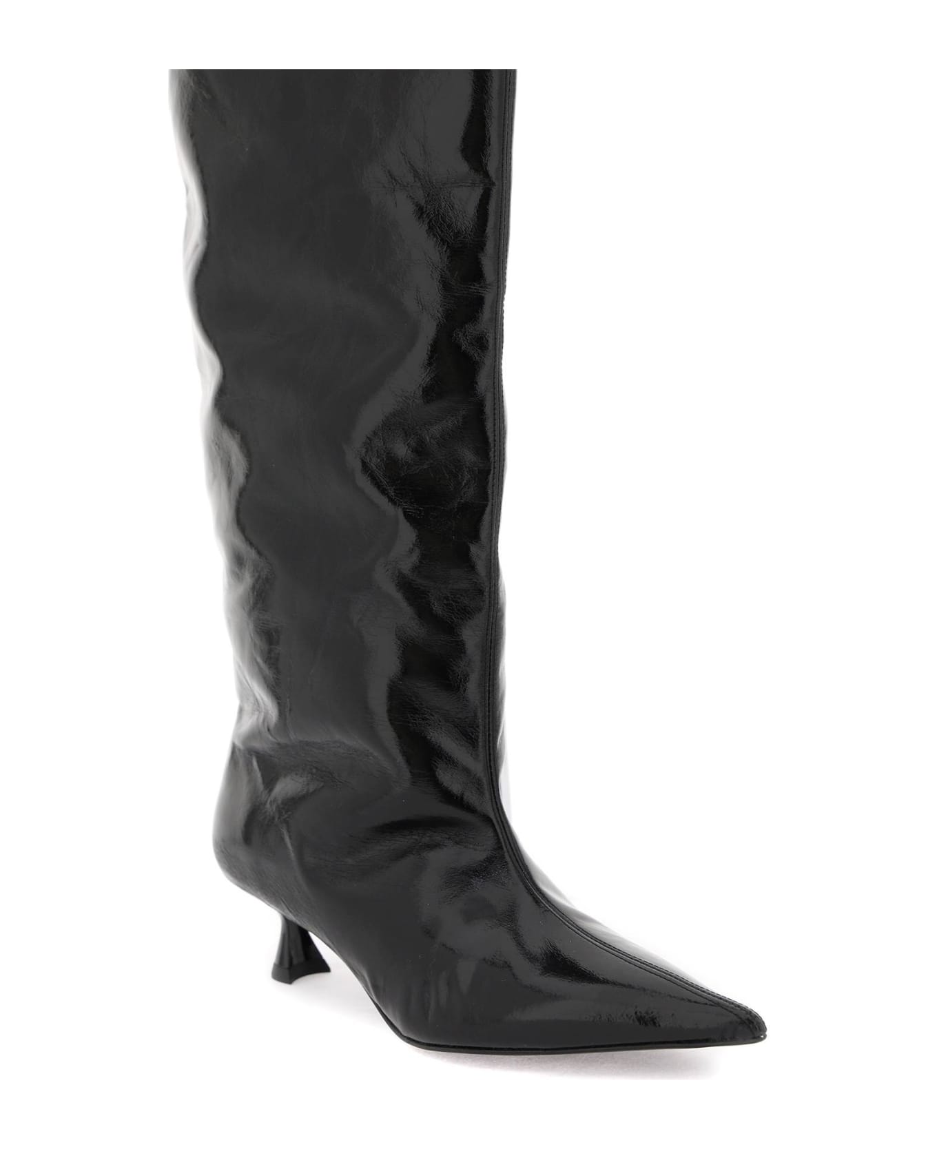 Ganni Soft Slouchy High Boots - BLACK (Black)