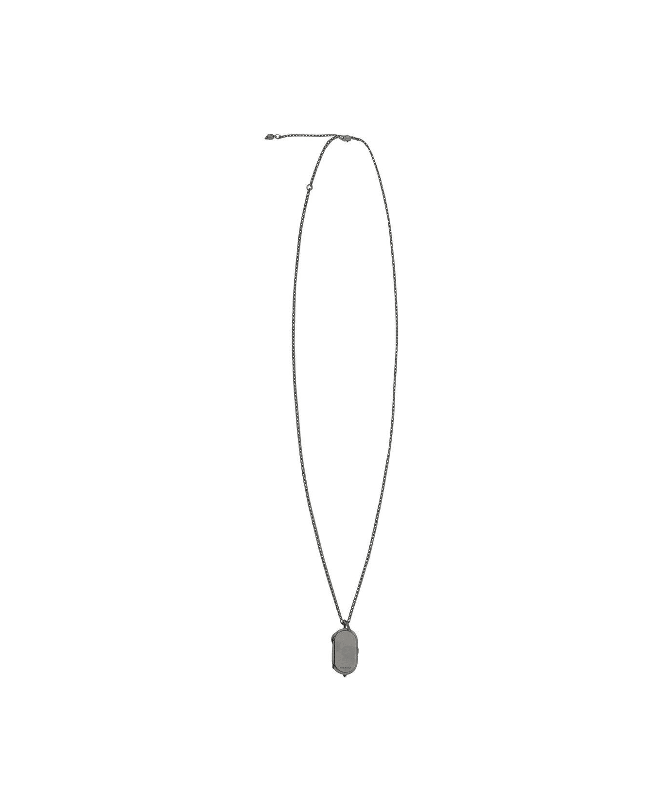 Alexander McQueen Monogram Engraved Chained Necklace - A.silver+jet Sw