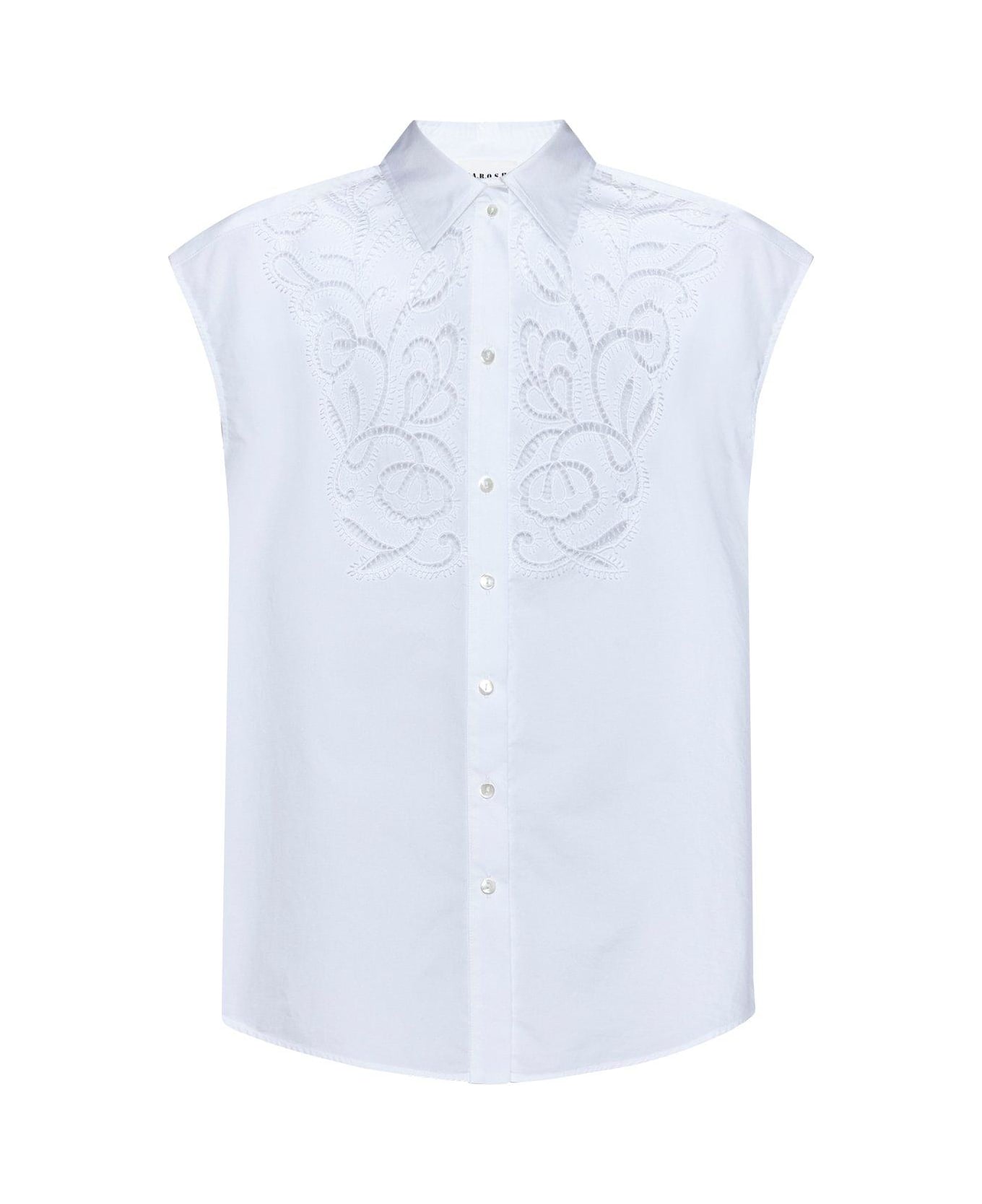 Parosh Embroidered Sleeveless Shirt - WHITE シャツ