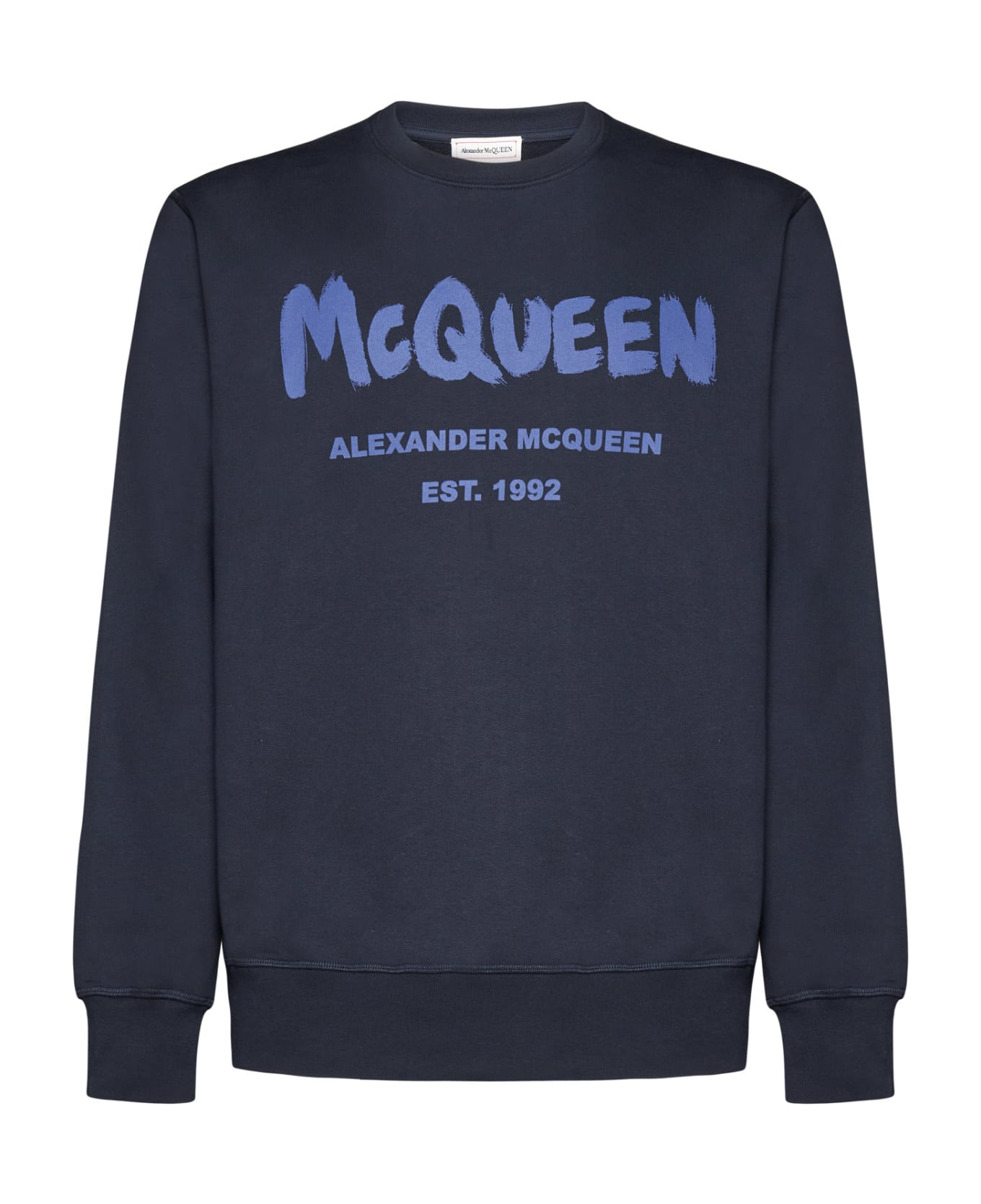Alexander McQueen Cotton Logo Sweatshirt - Blue