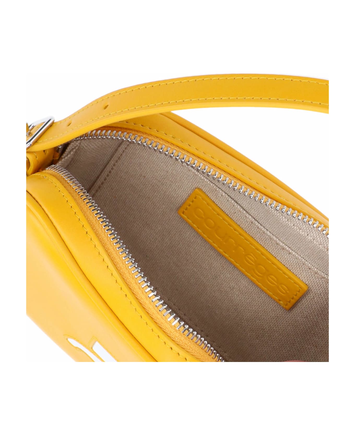 Courrèges 'slim Leather Camera' Shoulder Bag - Yellow