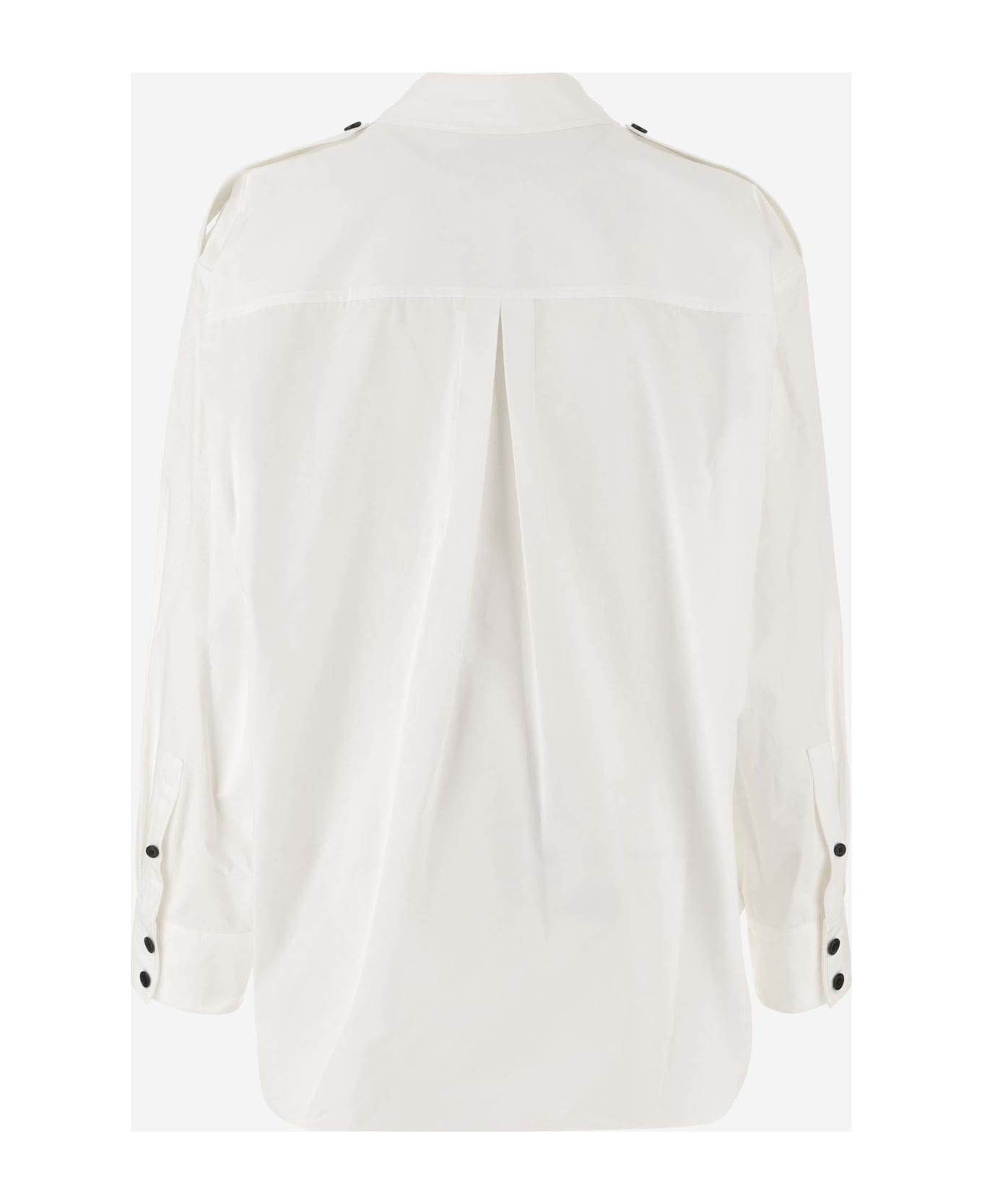 Khaite Cotton Shirt With Contrasting Buttons - White