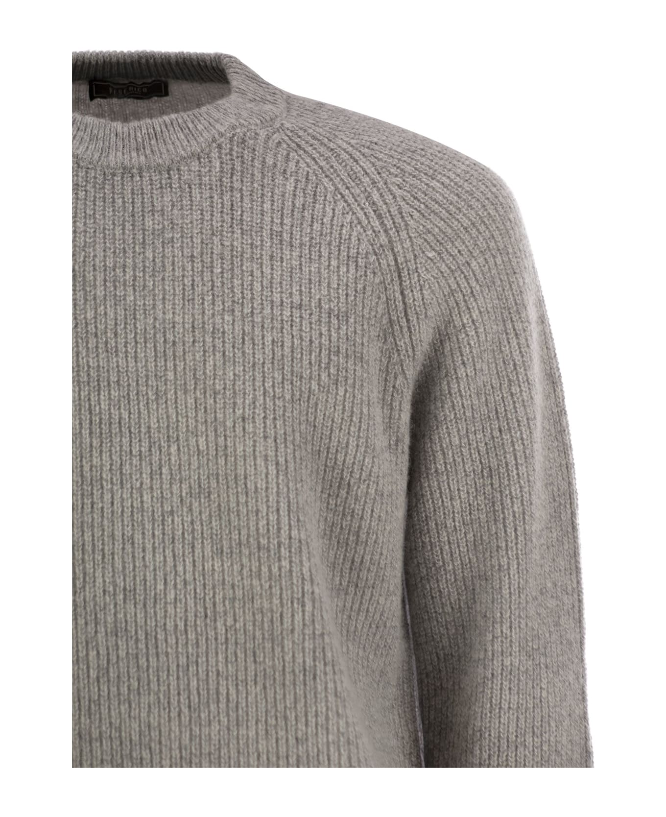 Peserico Crew-neck Rib Sweater - Grey