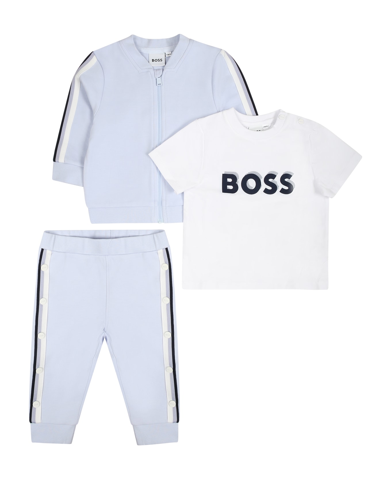 Hugo Boss Light Blue Sport Suit Set For Baby Boy - Light Blue