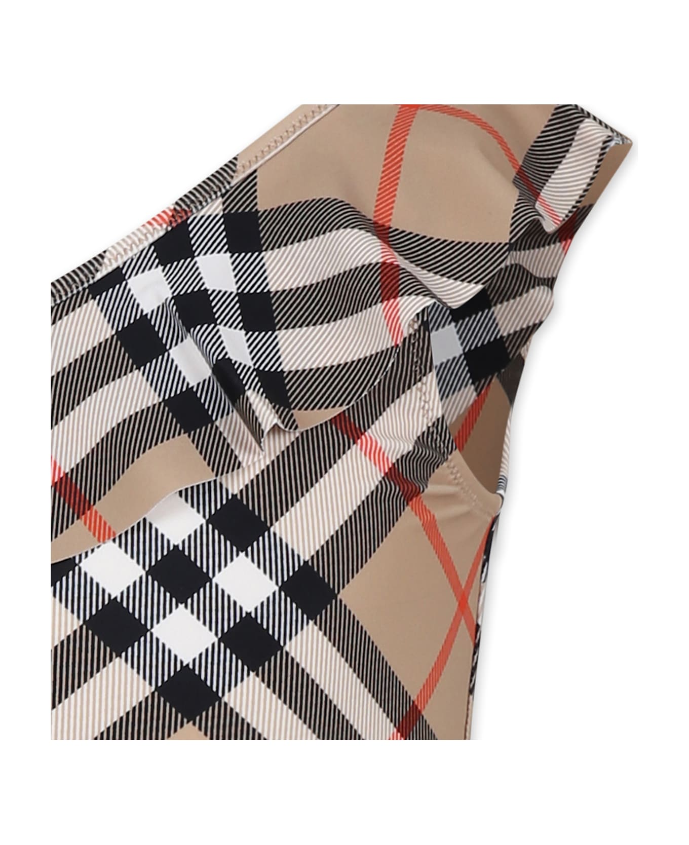 Burberry Beige Bikini For Girl With All-over Vintage Check - Beige