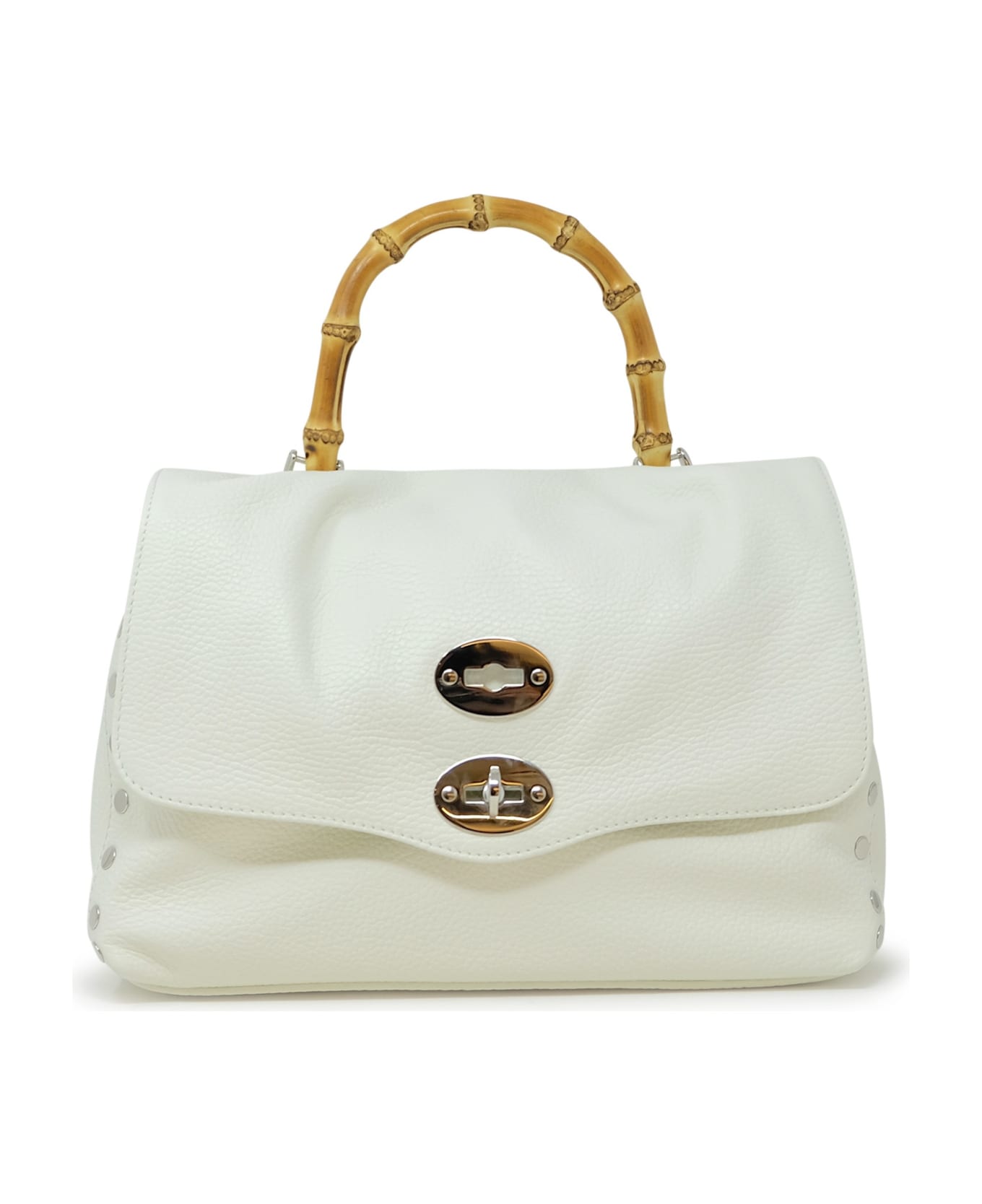 Zanellato 068010-0950000-z1190 White Postina Daily S Bamboo Leather Handbag - WHITE トートバッグ
