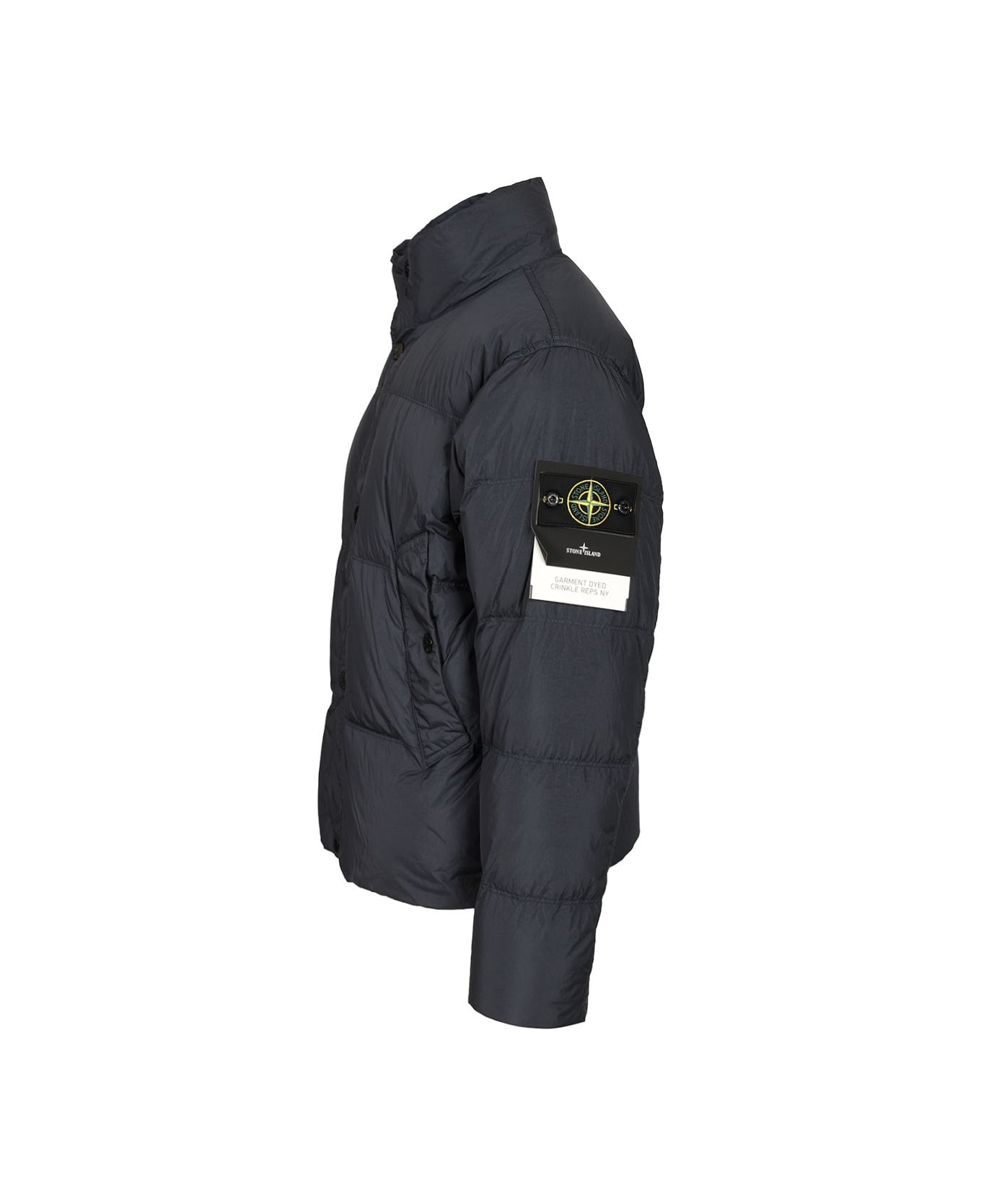 Stone Island Down Jacket In Lightweight Recycled Nylon Reps - BLUE