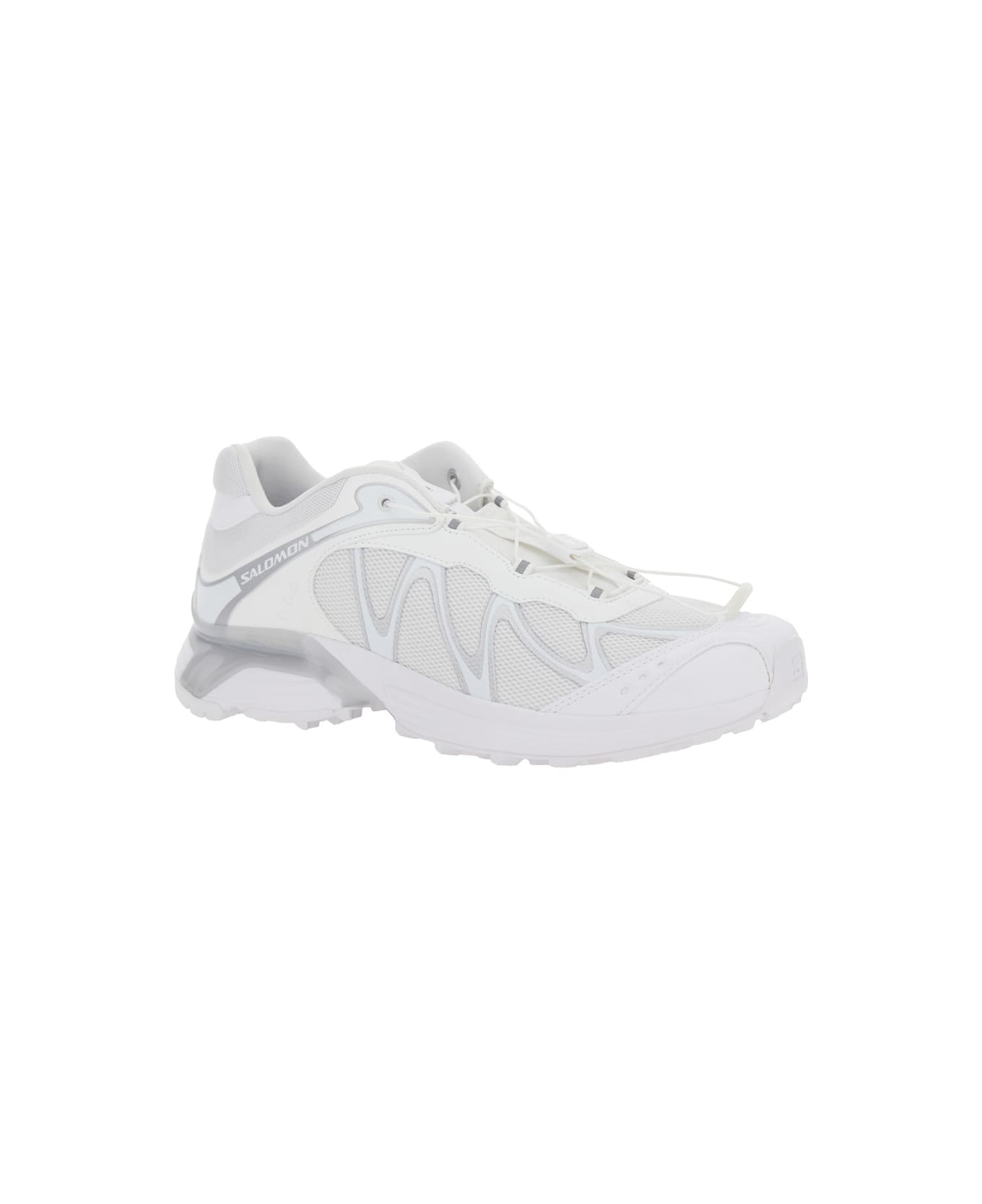 Salomon 'xt-whisper' White Sneakers With Printed Logo On The Side And Drawstring Closure In Fabric Unisex - White