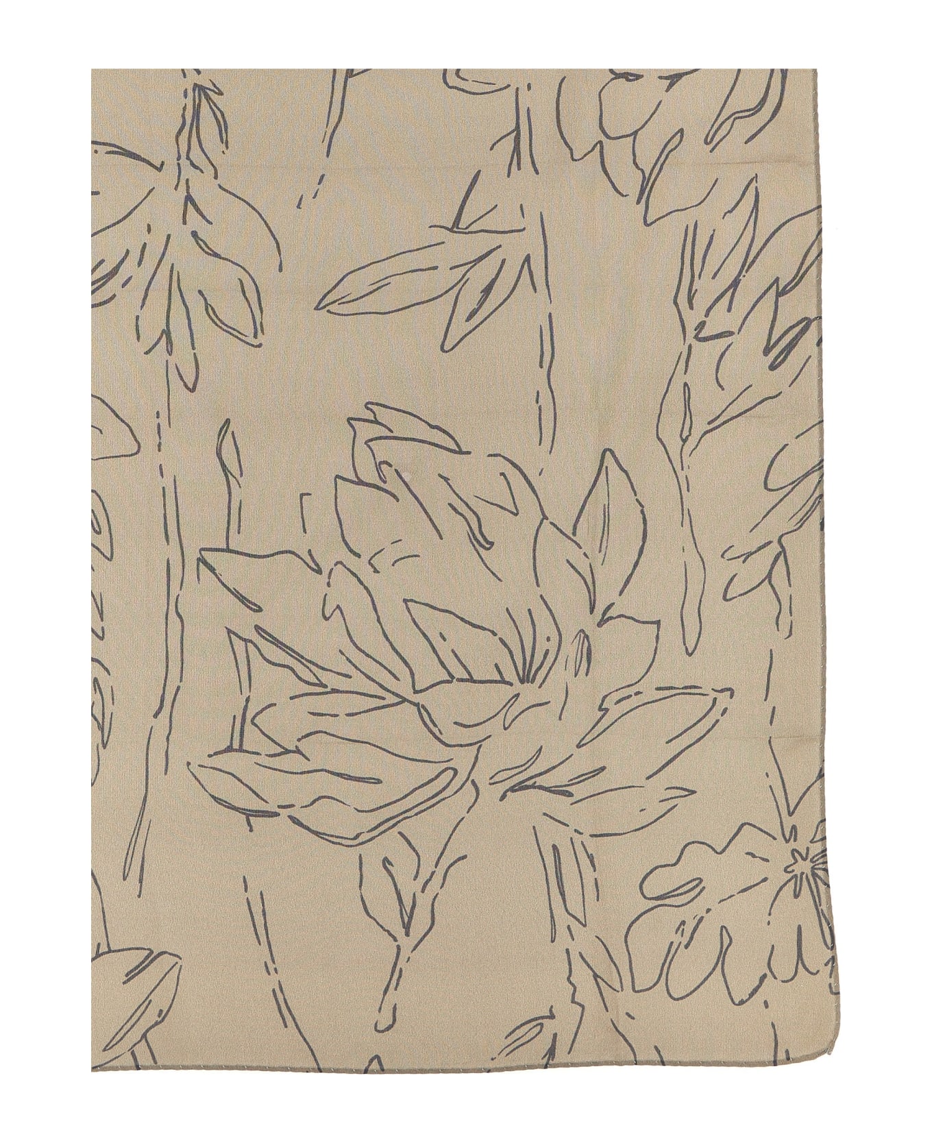 Brunello Cucinelli Printed Silk Scarf - Gray スカーフ＆ストール
