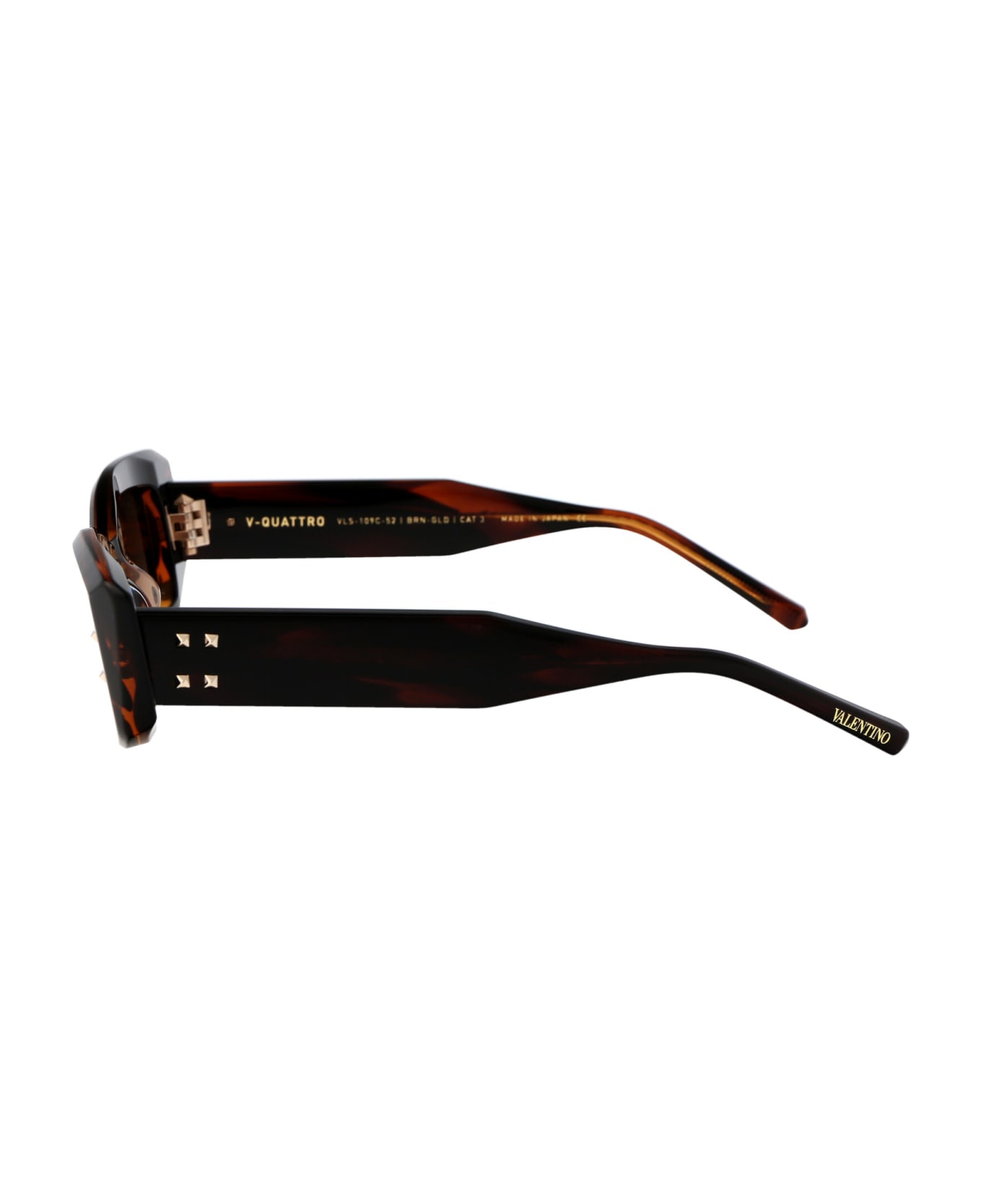 Valentino Eyewear V - Quattro Sunglasses - 109C BRN - GLD  サングラス