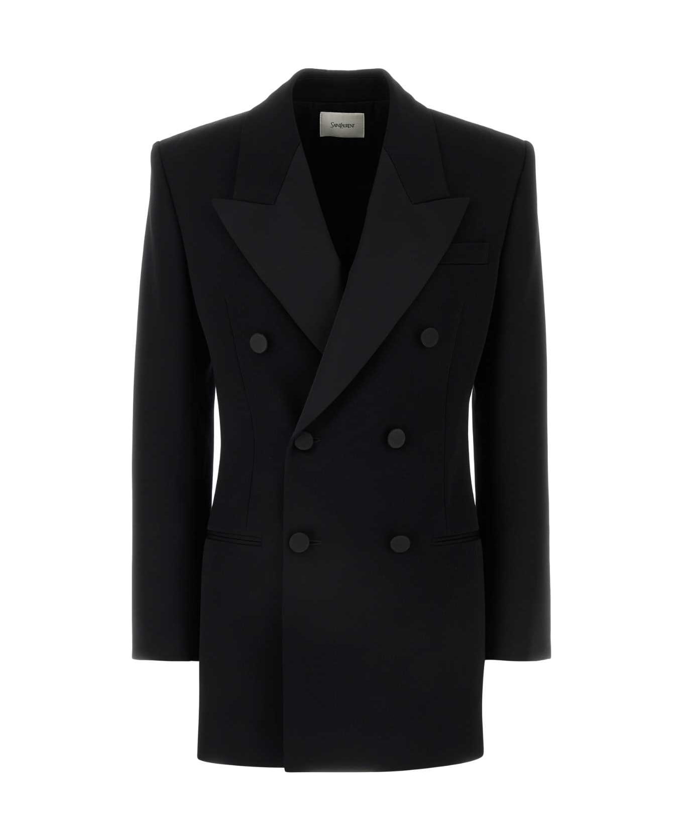 Saint Laurent Black Wool Blazer - NOIR