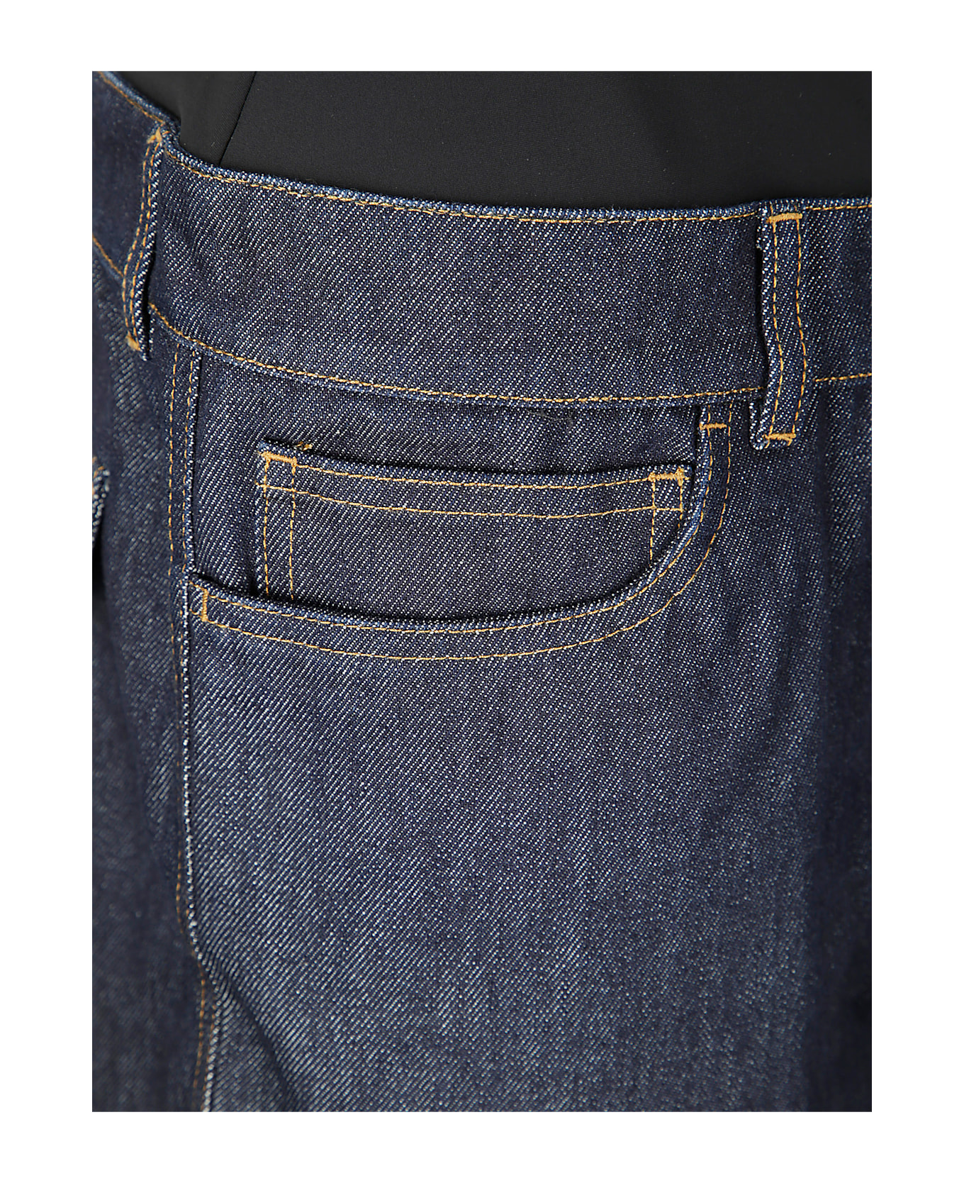 Coperni Hybrid Midi Denim Skirt - BLACK BLUE